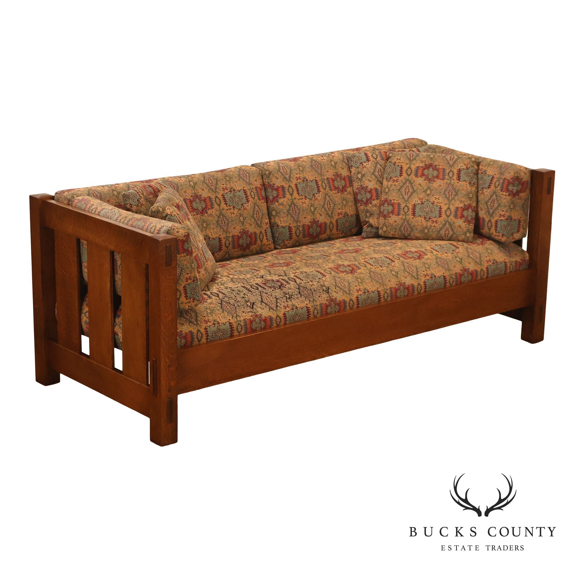 Stickley Mission Collection Oak Settle Sofa