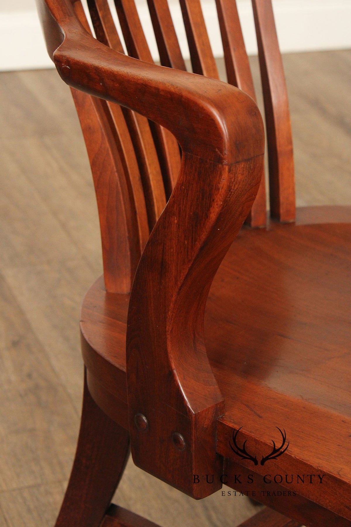 The Milwaukee Chair Co. Assembled Set Of Five Solid Walnut Bankers Chairs