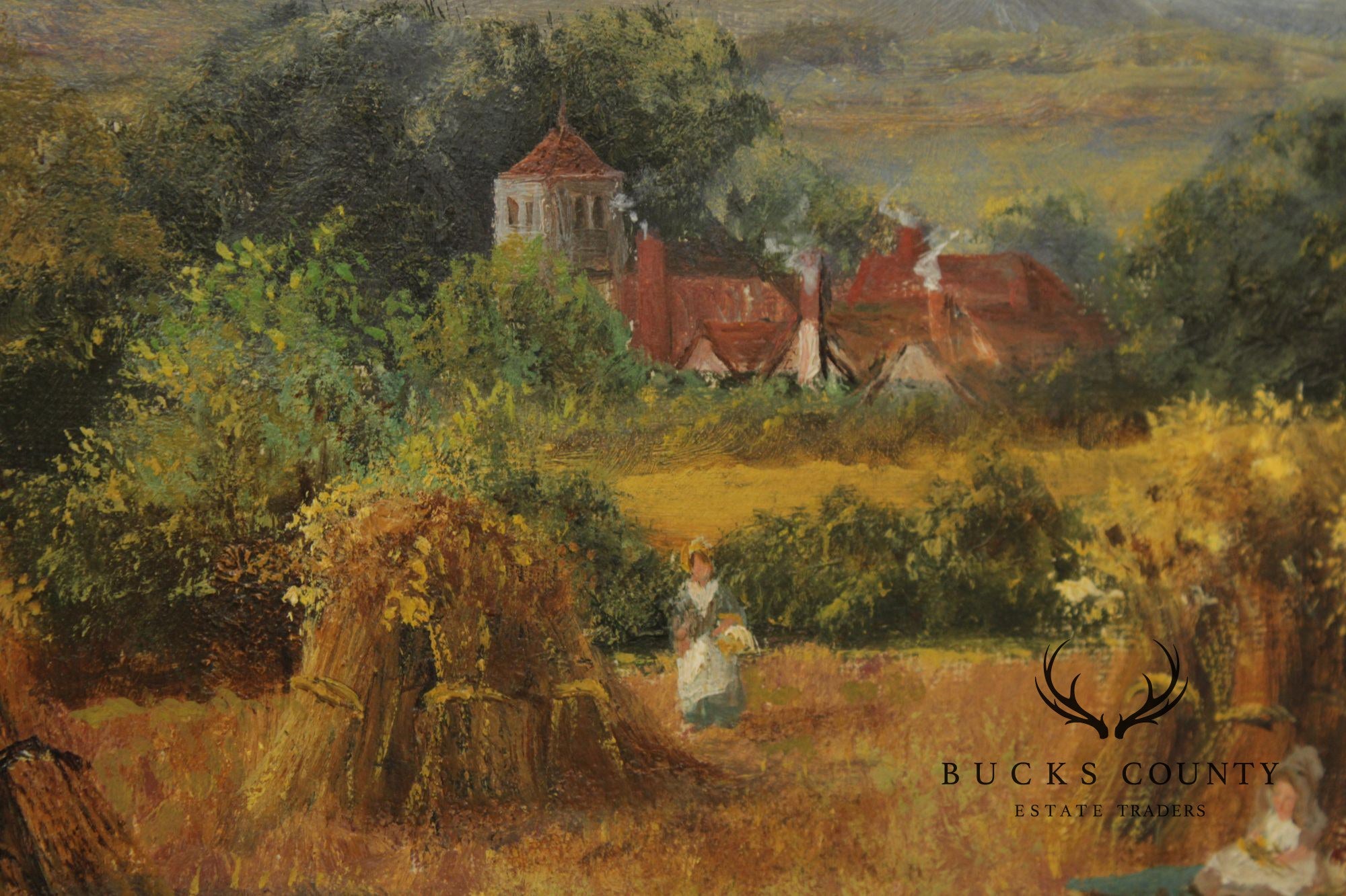 Kate E. Foster Oil Painting, 'Hayfield'