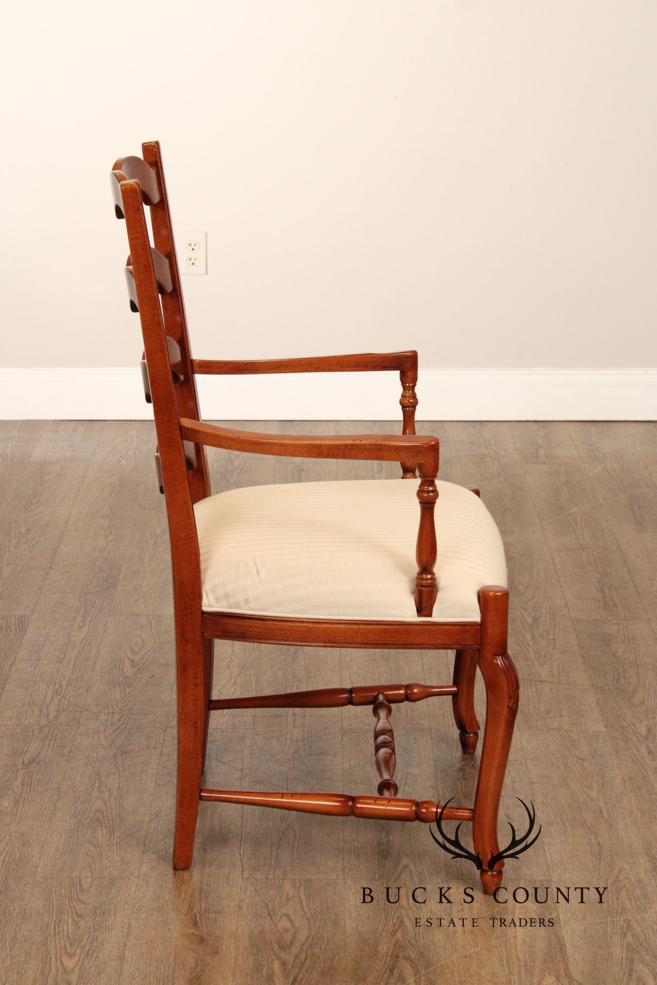Quality Set Of Eight Italian Ladderback Dining Chairs