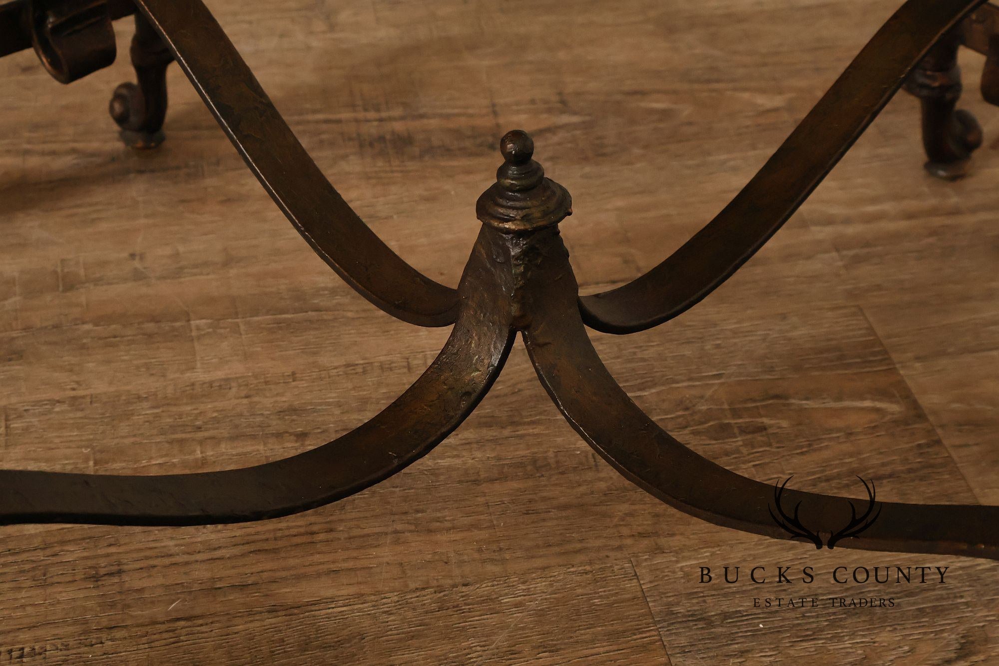 Vintage Hollywood Regency Wrought Iron Glass Top Occasional Table