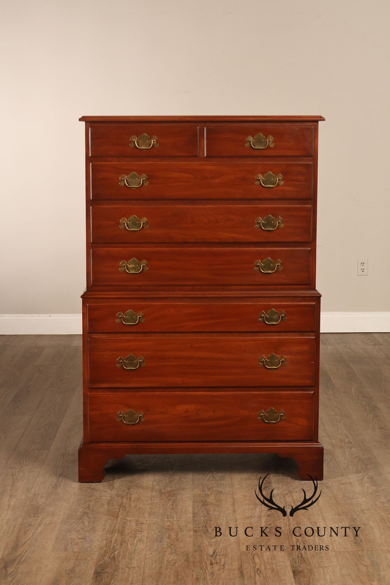 Henkel Harris Chippendale Style Cherry Tall Chest