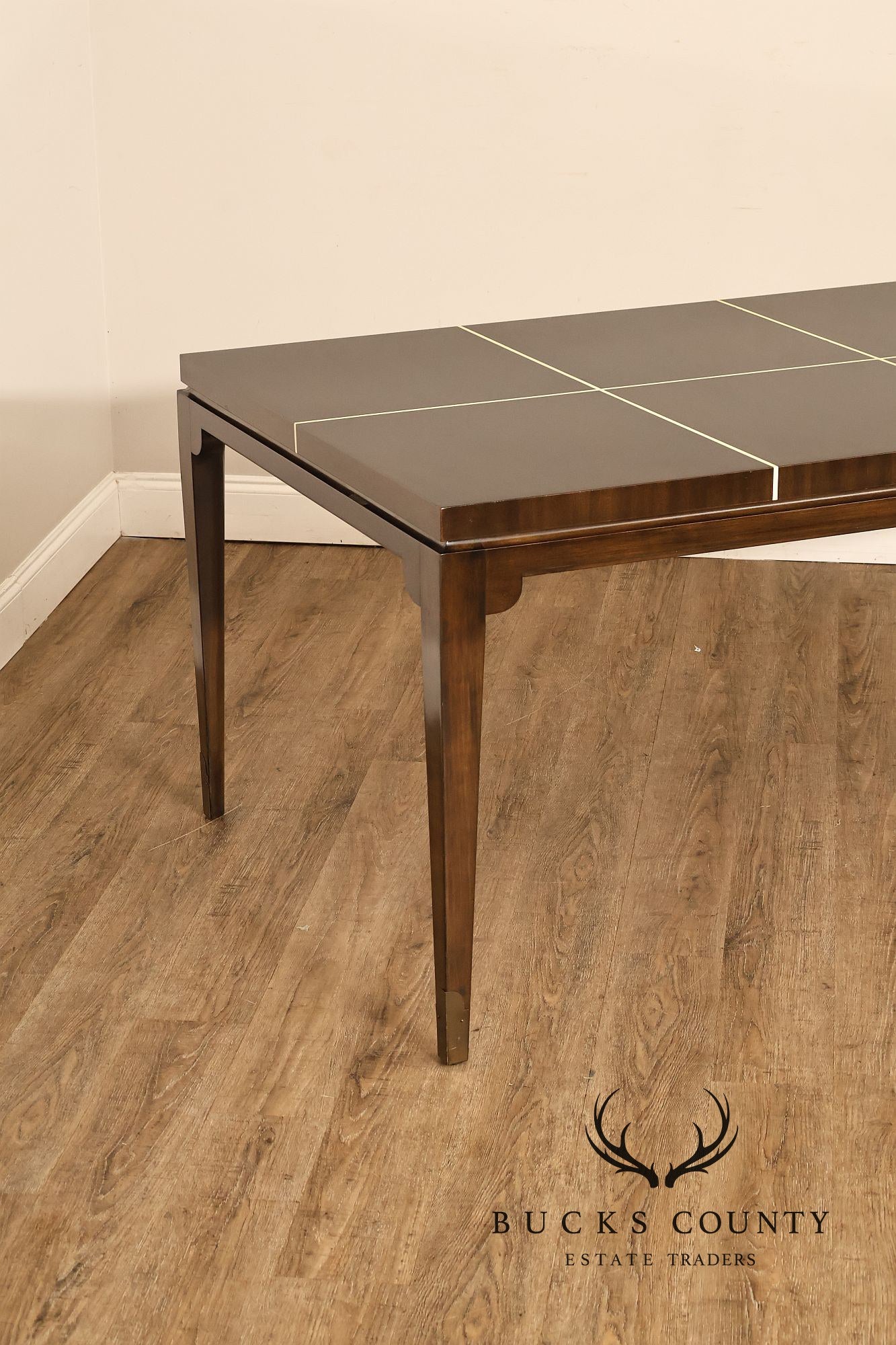 Tommi Parzinger Originals Lacquered Mahogany Expandable Dining Table