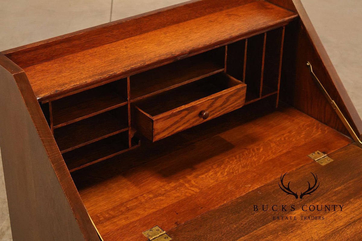 Antique Lifetime Furniture Arts And Crafts Mission Oak Drop Front Desk