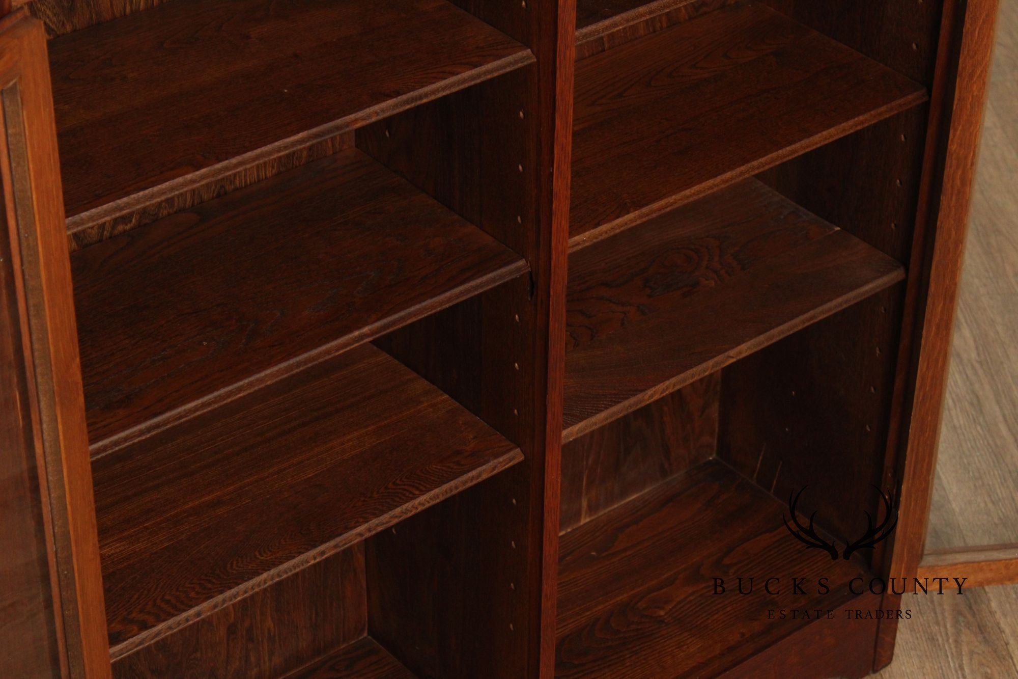 Antique Mission Oak Two-Door Bookcase