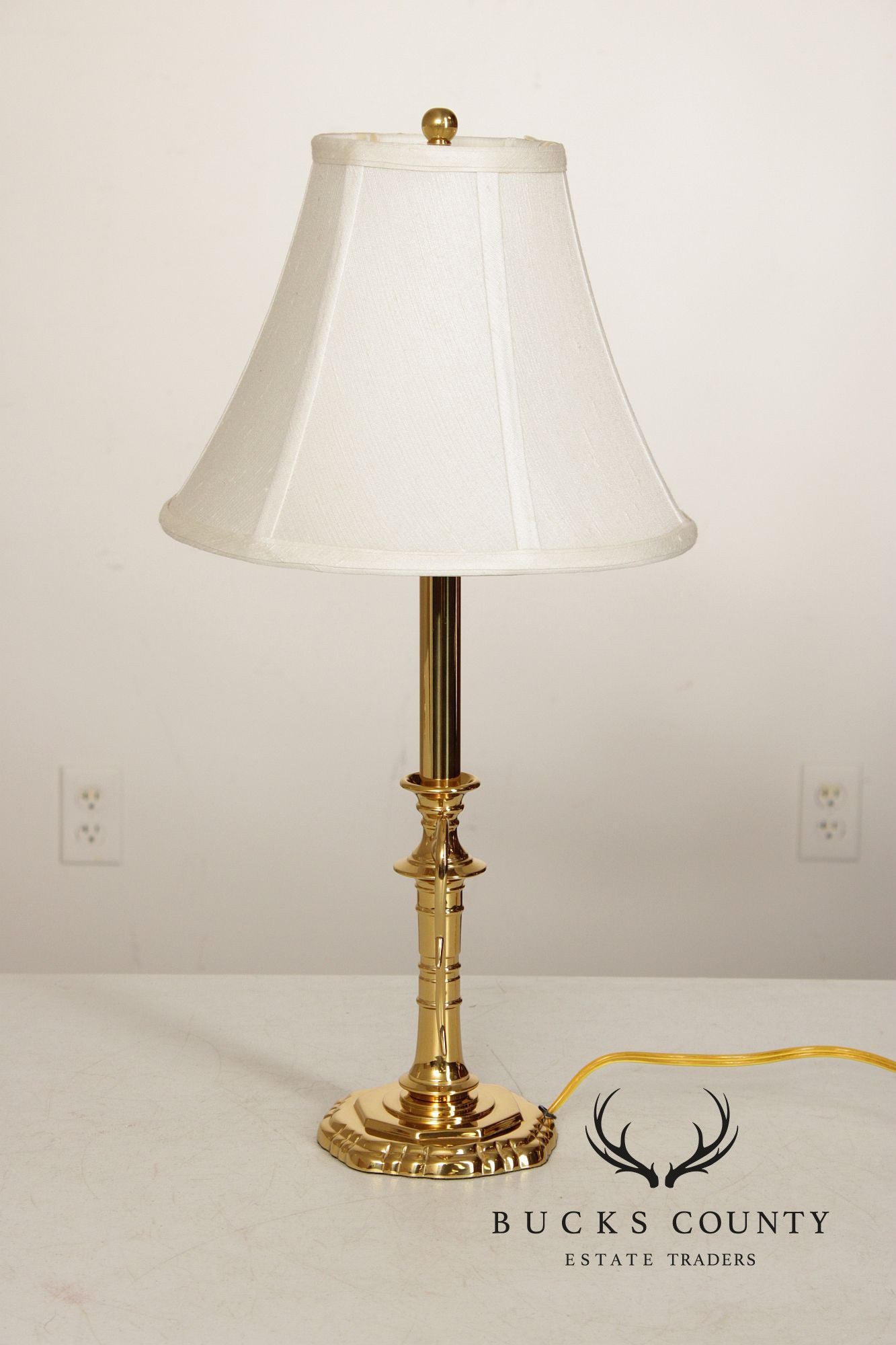 Vintage Pair of Brass Table Lamps