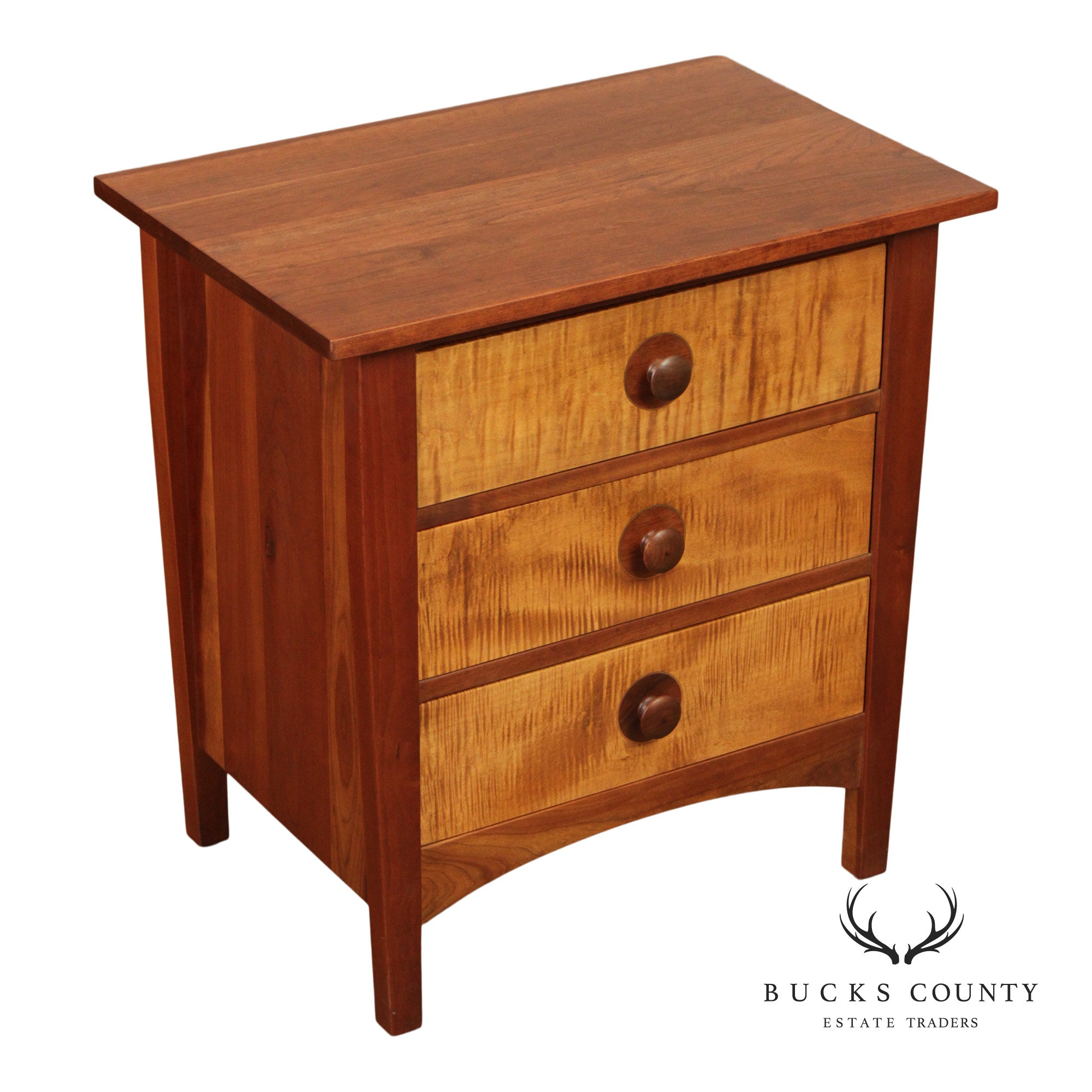 Stickley Mission Collection Harvey Ellis Cherry Three Drawer Nightstand