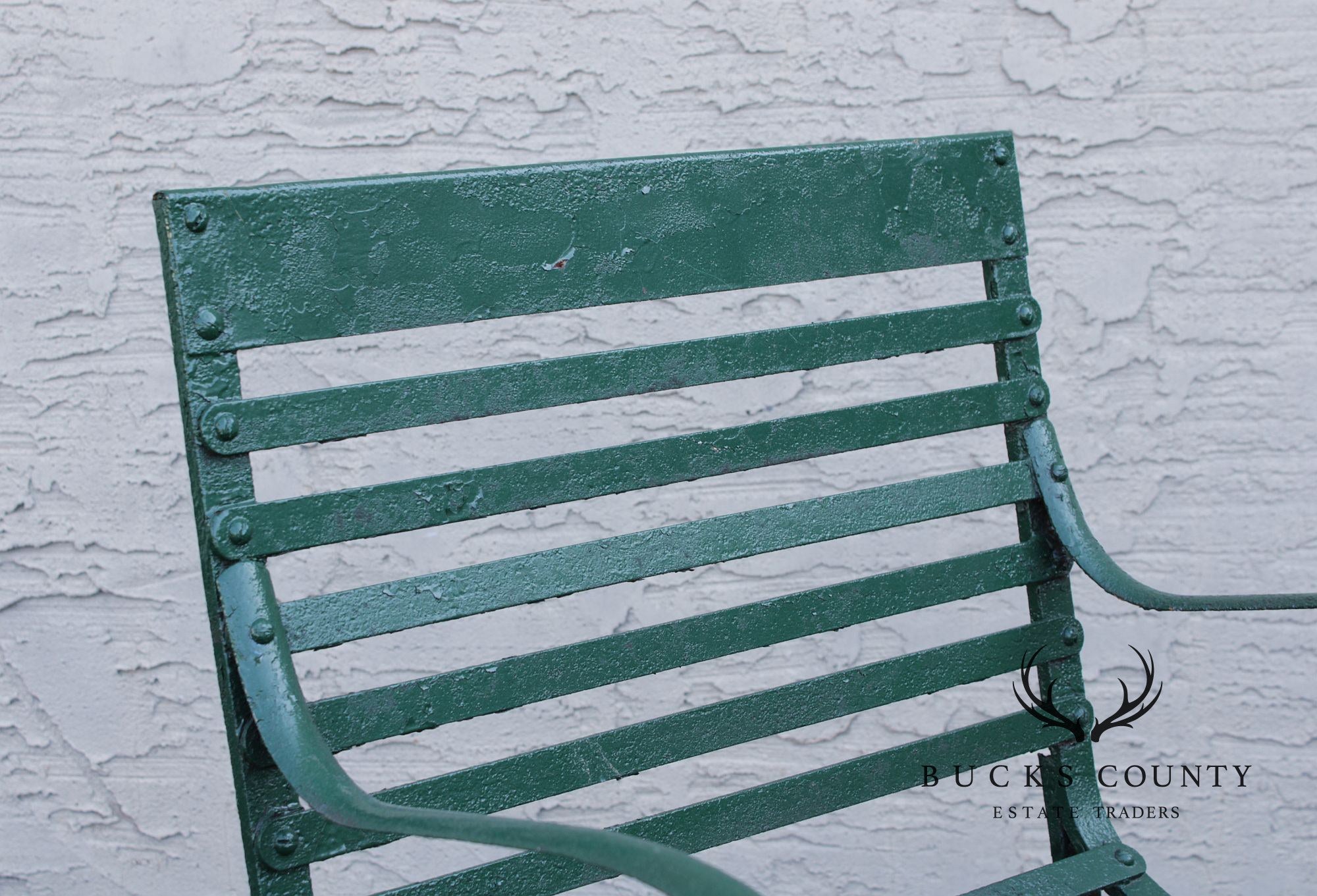 Antique Pair of Wrought Iron Outdoor Garden Armchairs