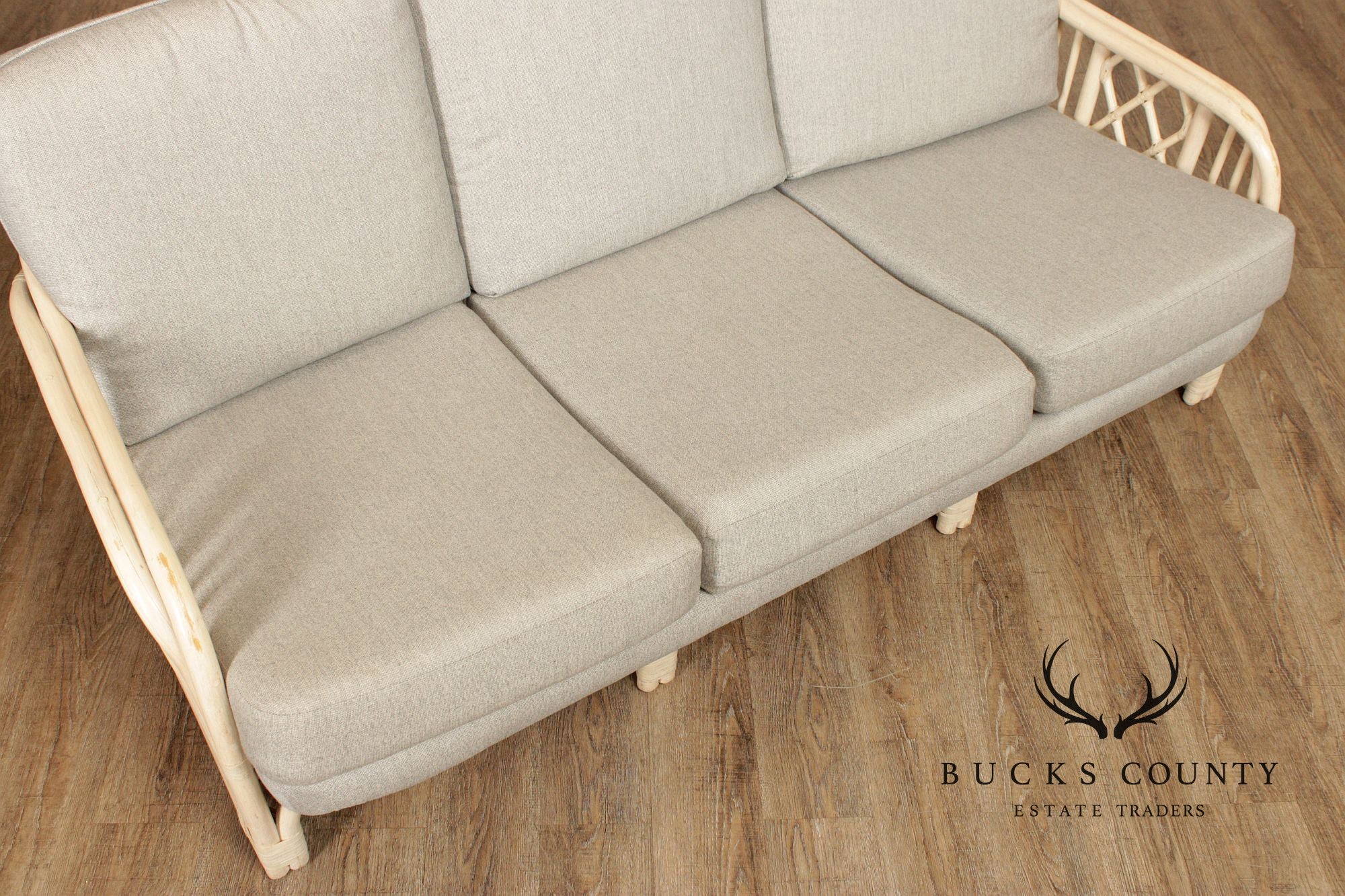 Brighton Pavilion Style Vintage Rattan Three-Seat Sofa