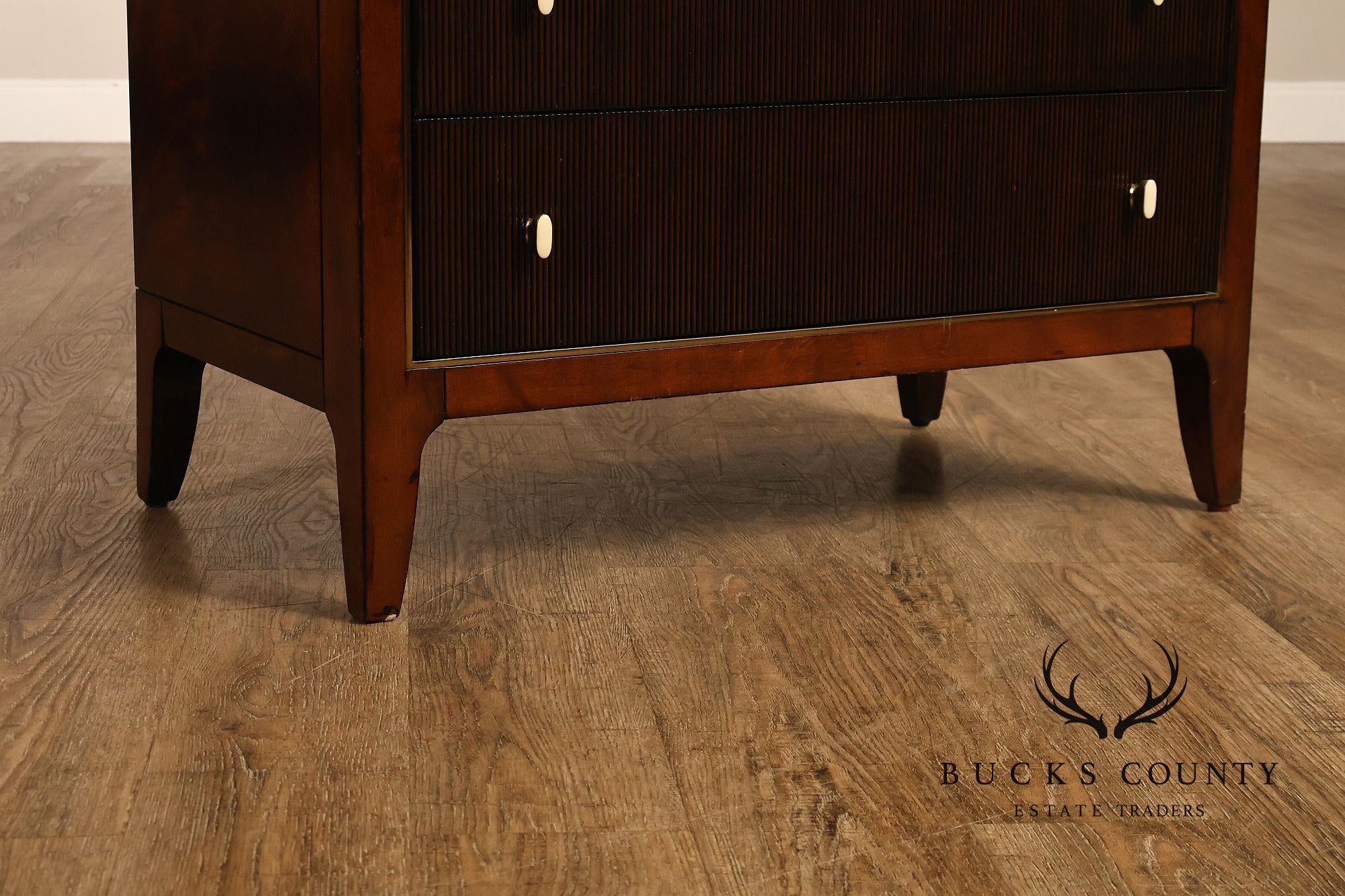 Caracole Art Deco Style Pair of Mahogany Chest Nightstands