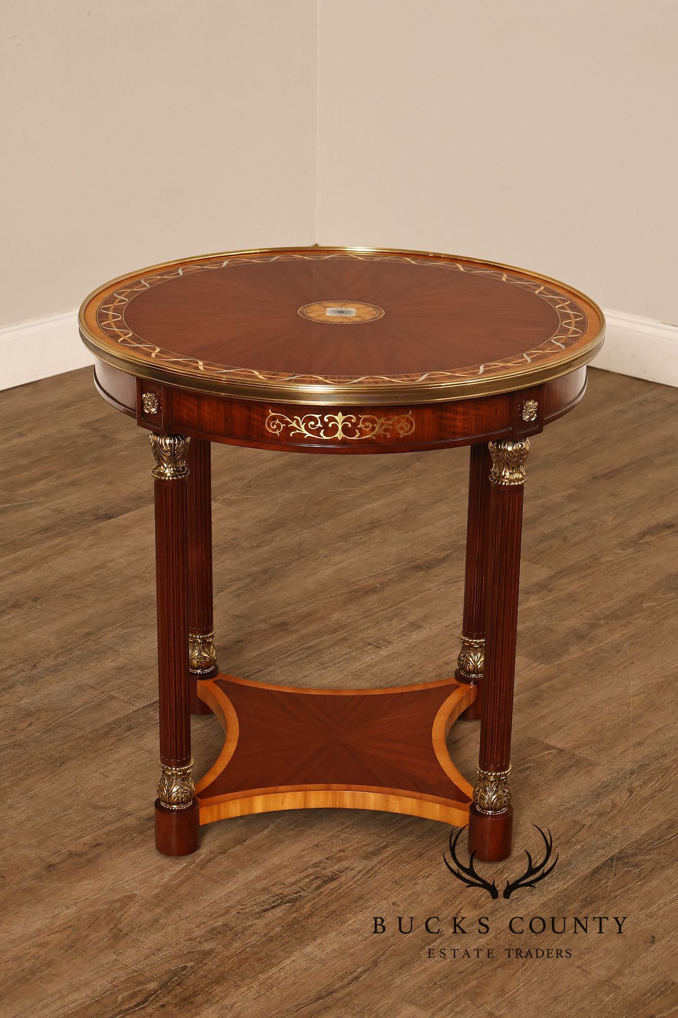 Theodore Alexander Pair of 'Paulette' Mahogany Side Tables