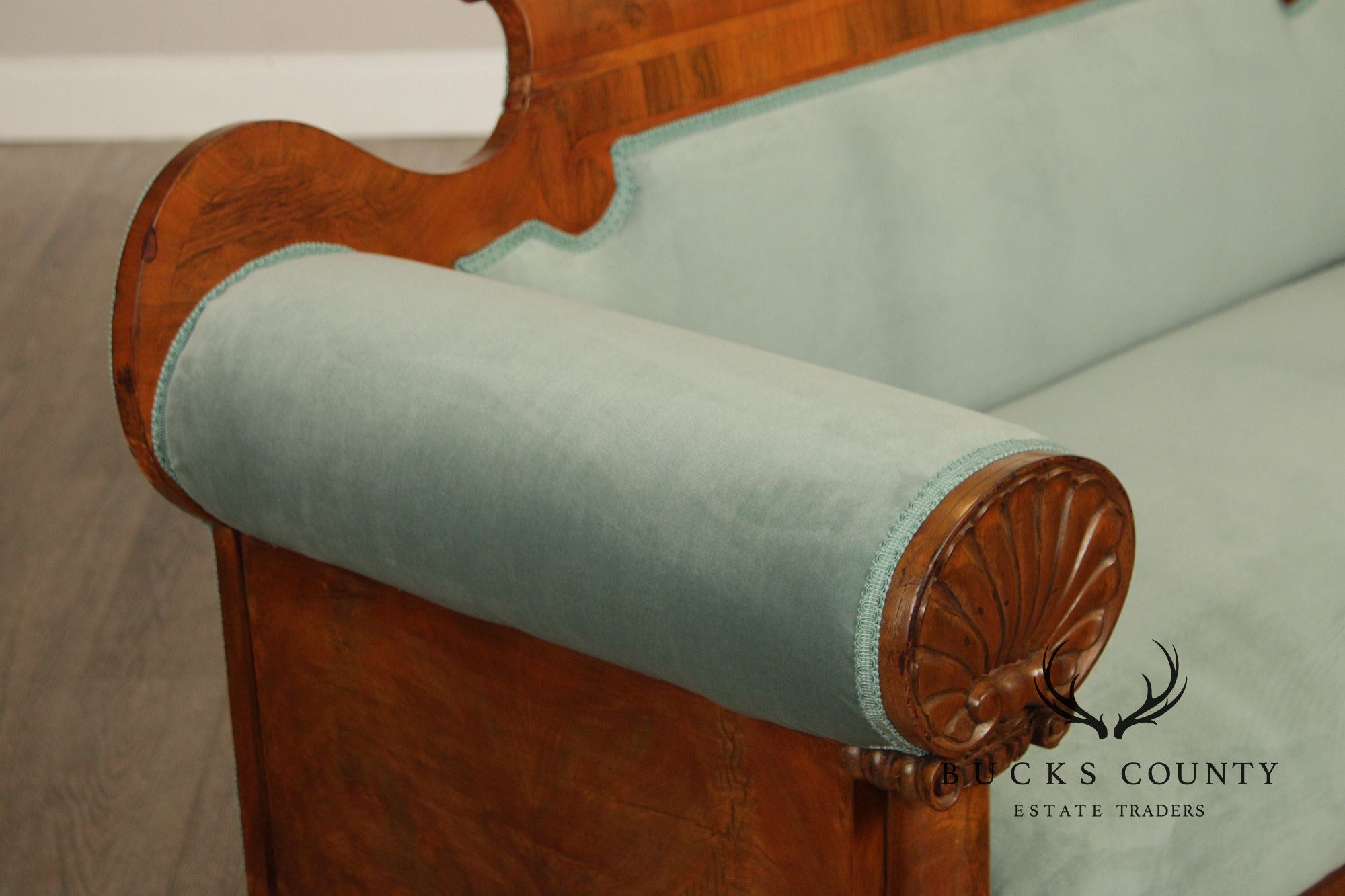 Antique American Empire Carved Mahogany Sofa