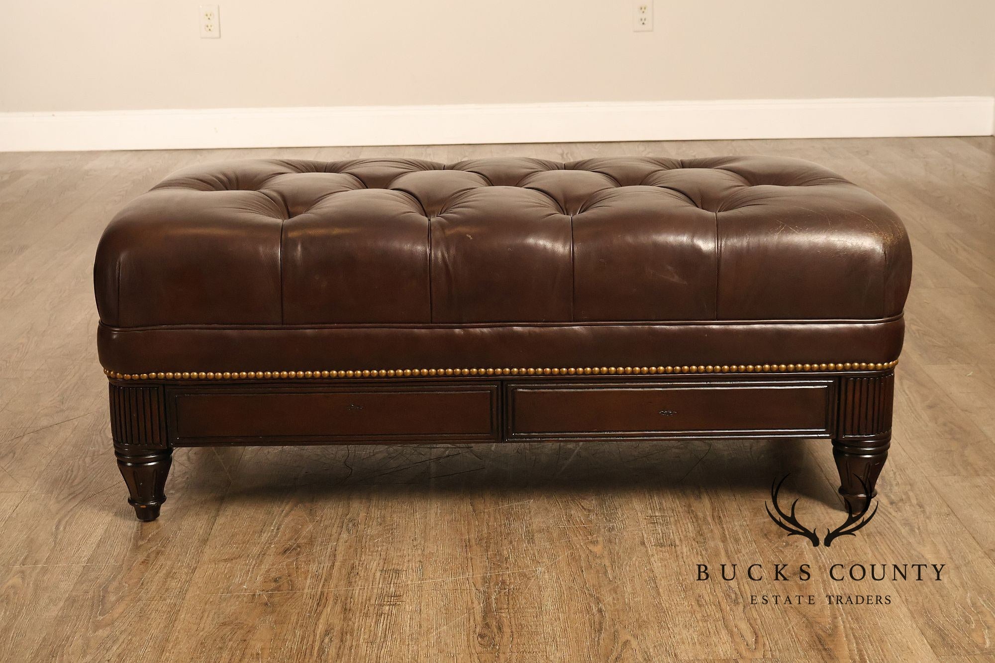 Hancock & Moore Tufted Leather 'Robinson' Cocktail Ottoman