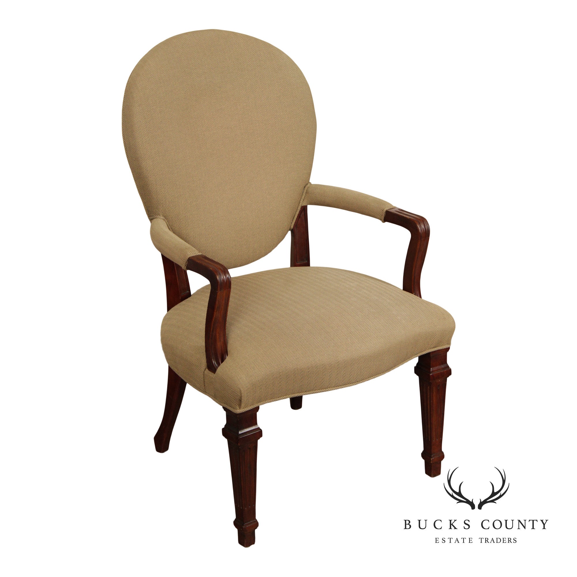 Century Furniture Italian Neoclassical Style Carved Frame Armchair