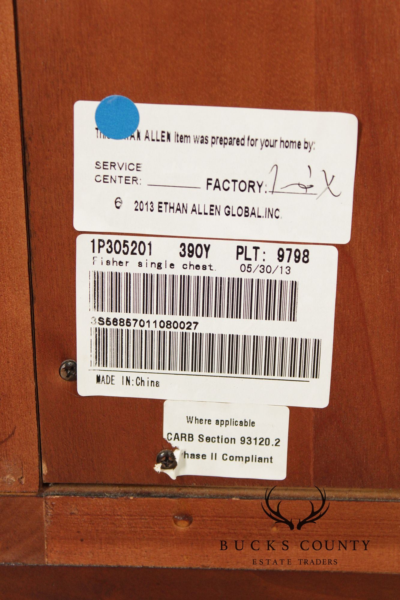 Ethan Allen Louis Philippe Style 'Fisher' Marble Top Chest