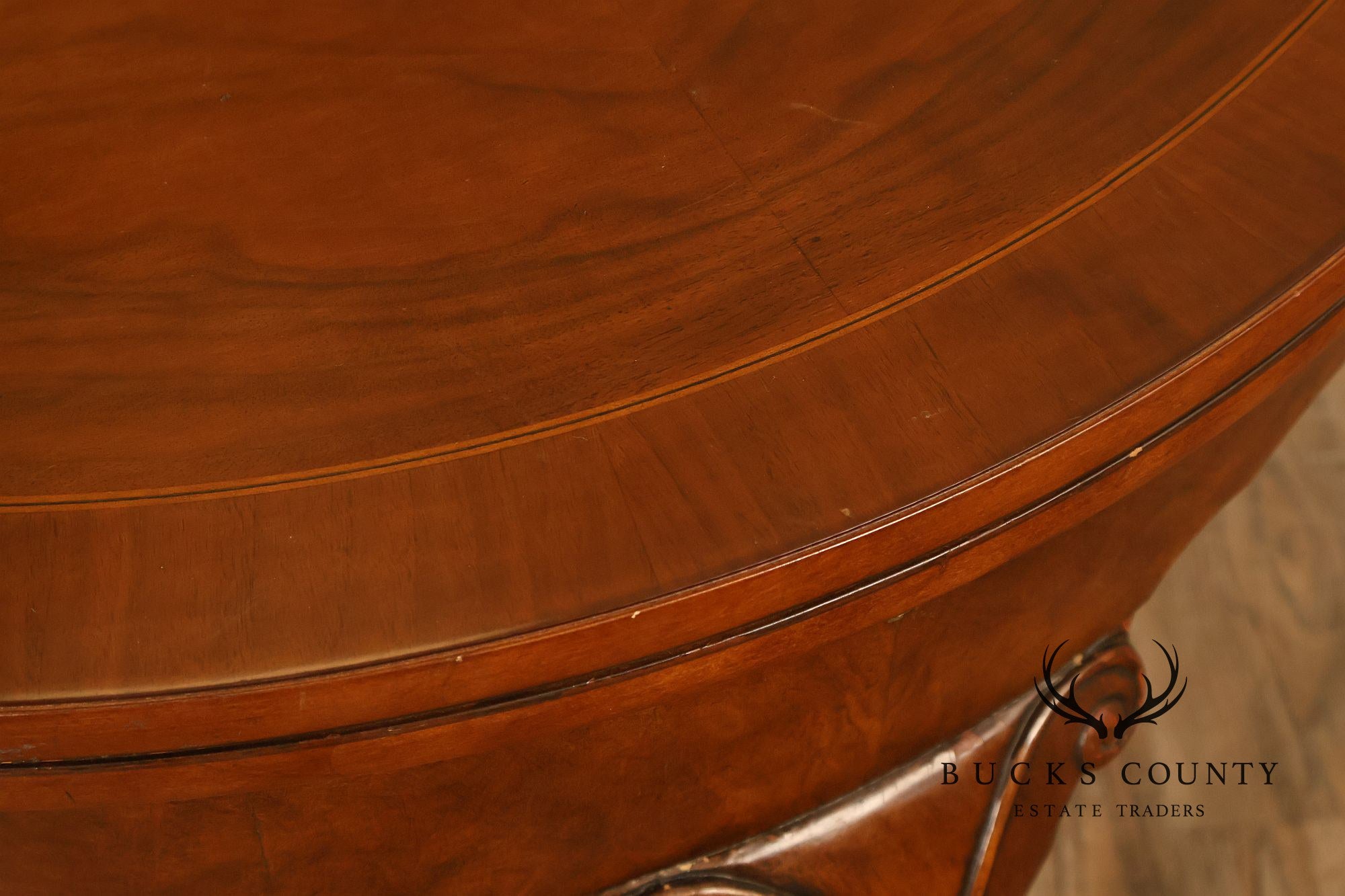 Baker Furniture Vintage Pair Of Walnut Demilune Flip Top Card Tables