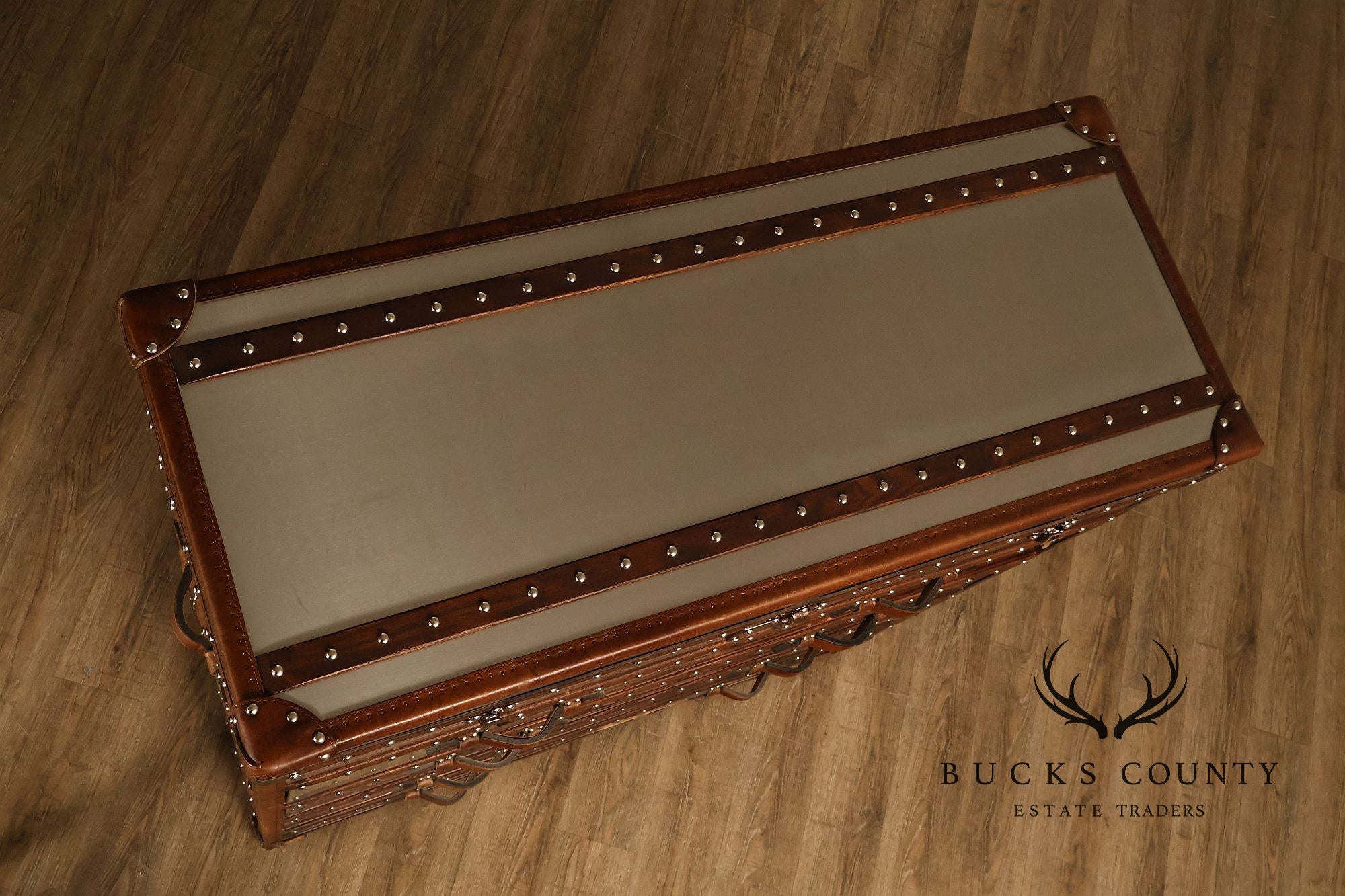 Restoration Hardware 'Mayfair' Steel and Leather Chest of Drawers
