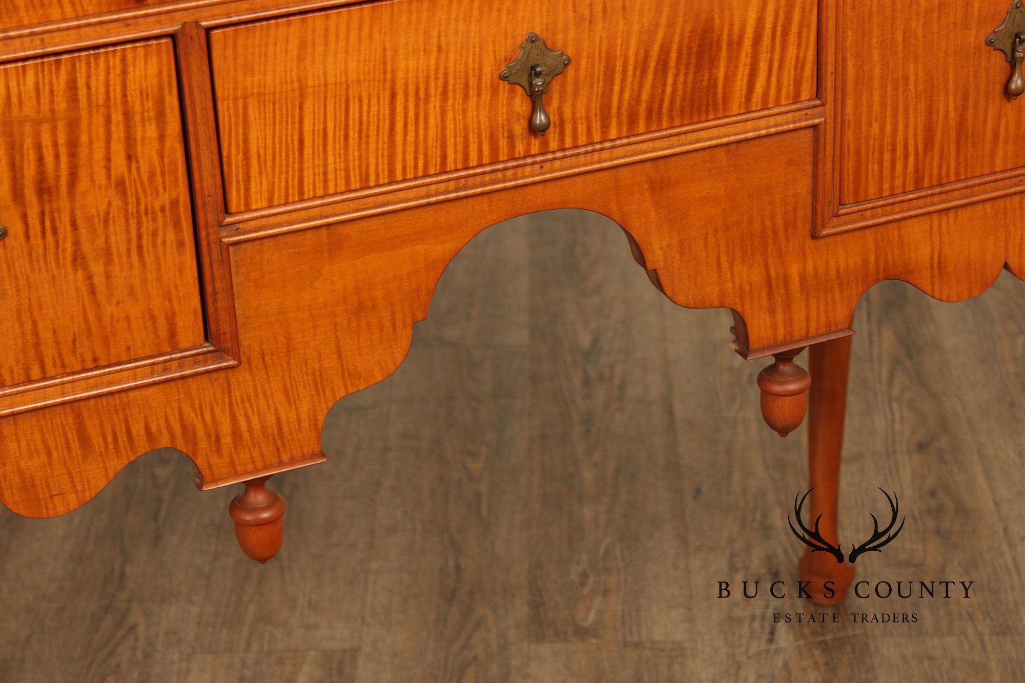 Simms & Thayer Queen Anne Style Tiger Maple Highboy