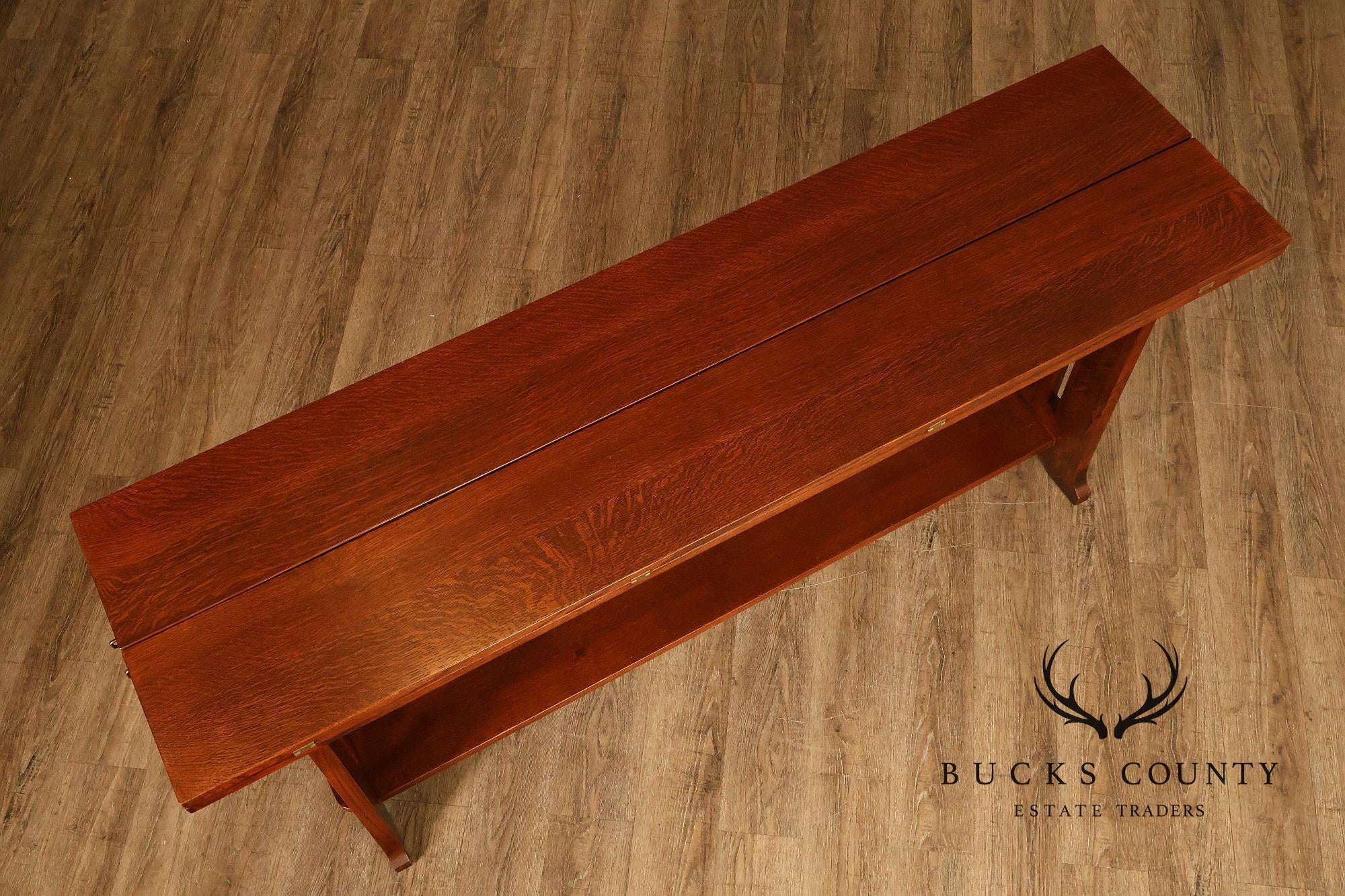 Stickley Furniture Mission Collection Oak Flip Top Harvest Console Or Dining Table