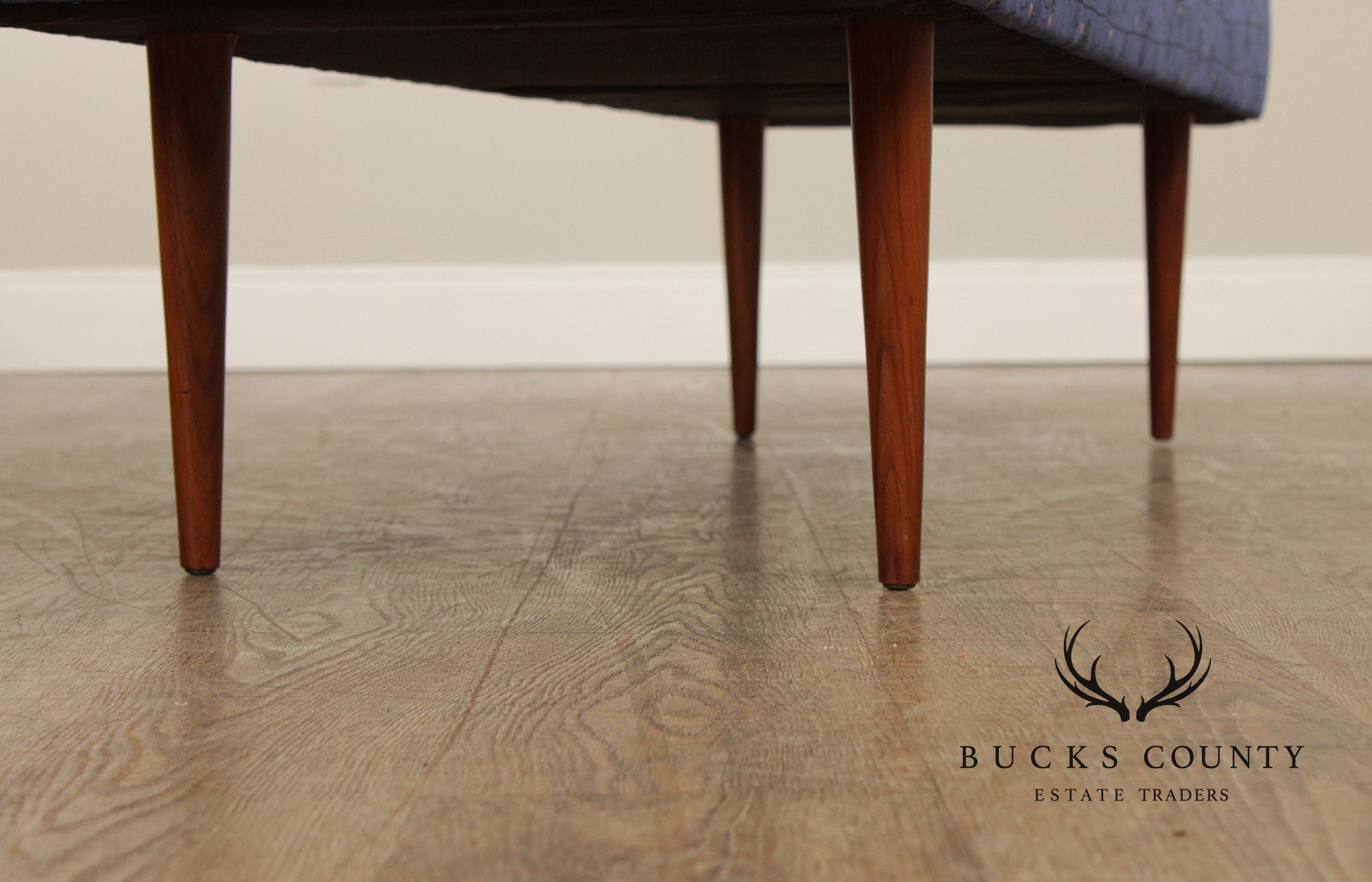 Mid Century Modern Upholstered Walnut Bench