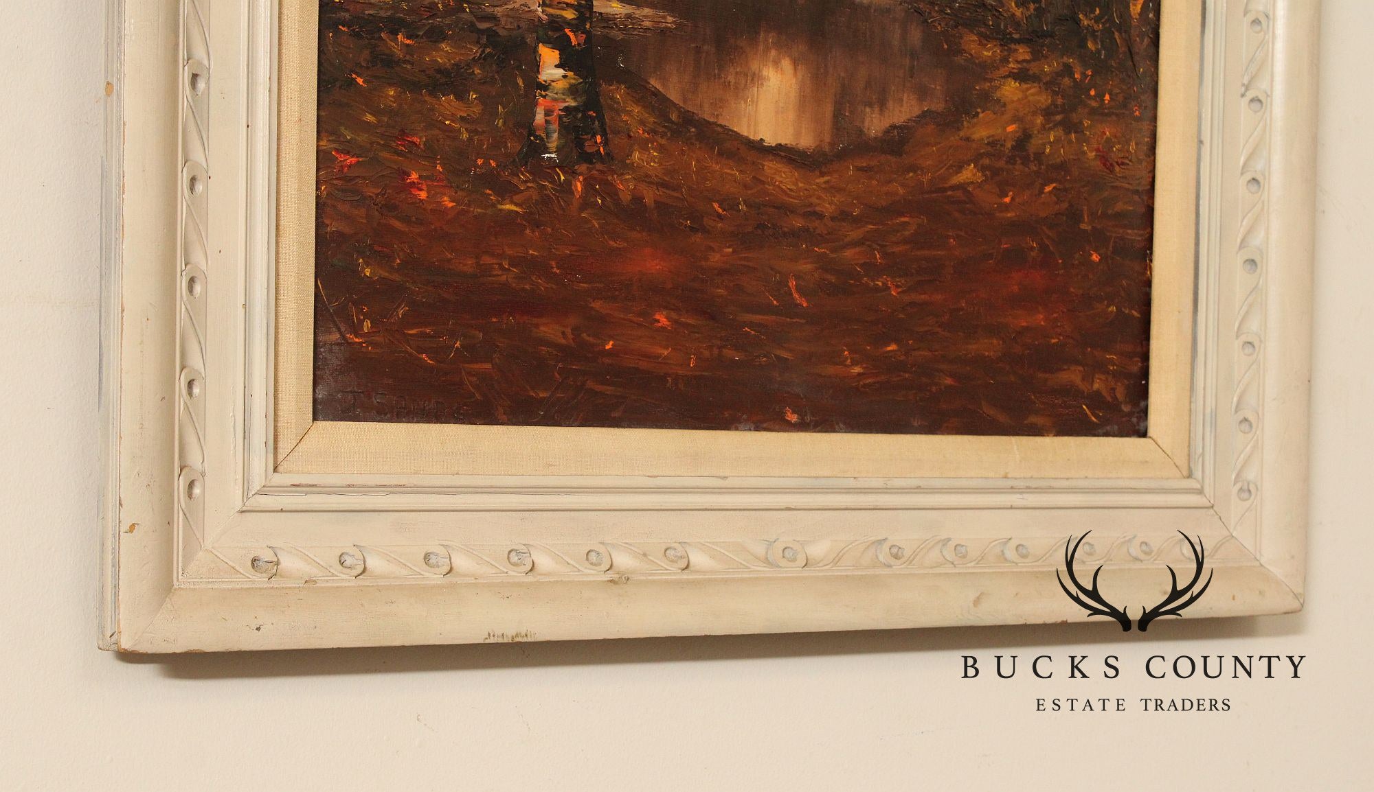 J. Sands Oil Painting, Winter Sunset