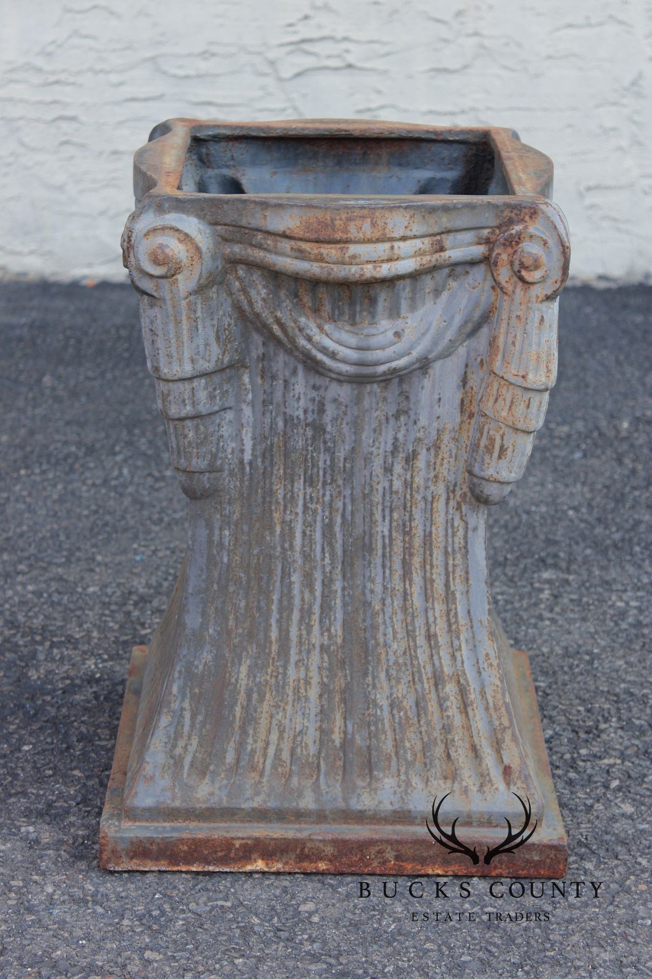 Vintage Pair of Cast Iron Garden Pedestals