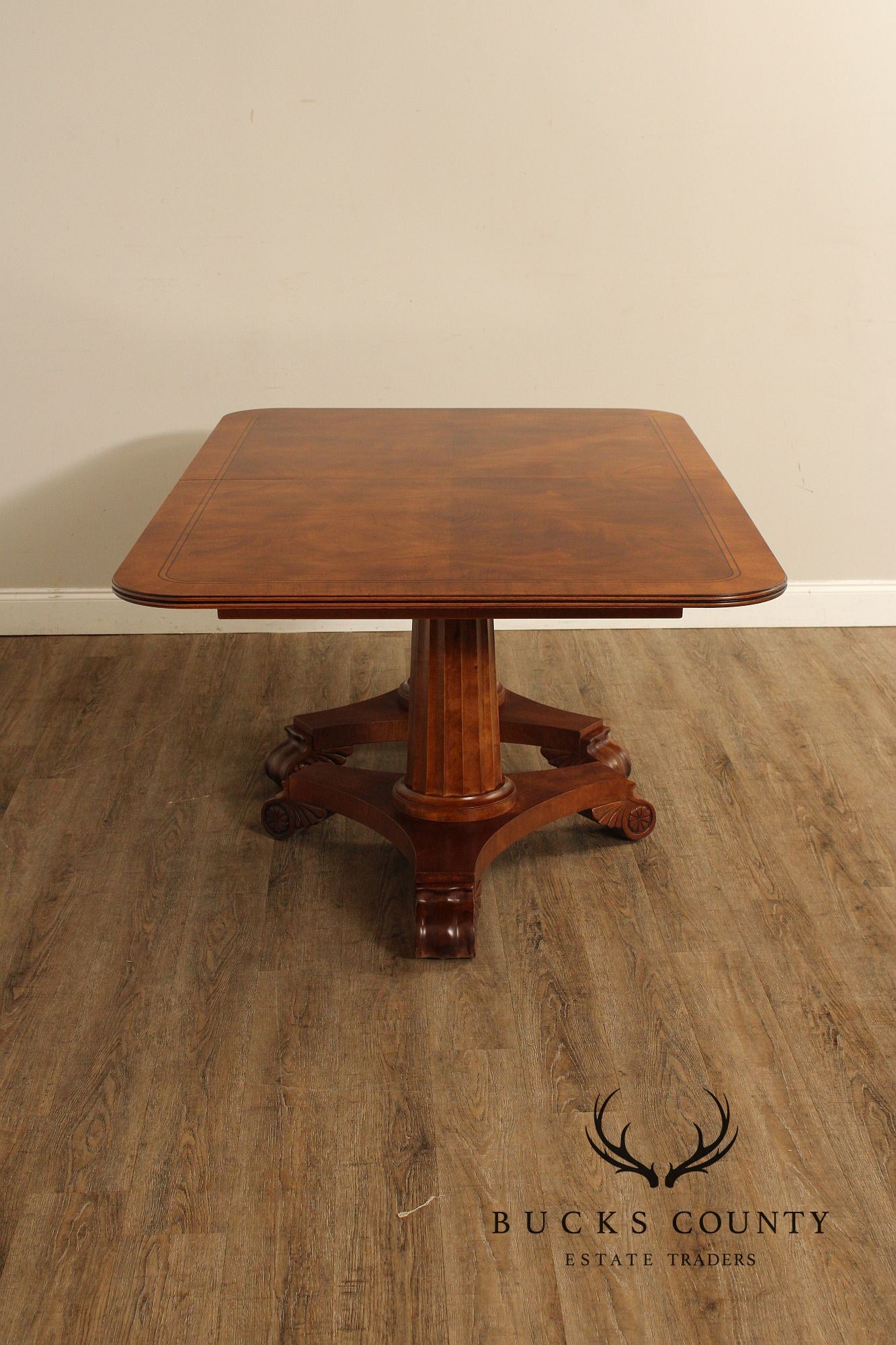 Empire Style Double Pedestal Mahogany Dining Table