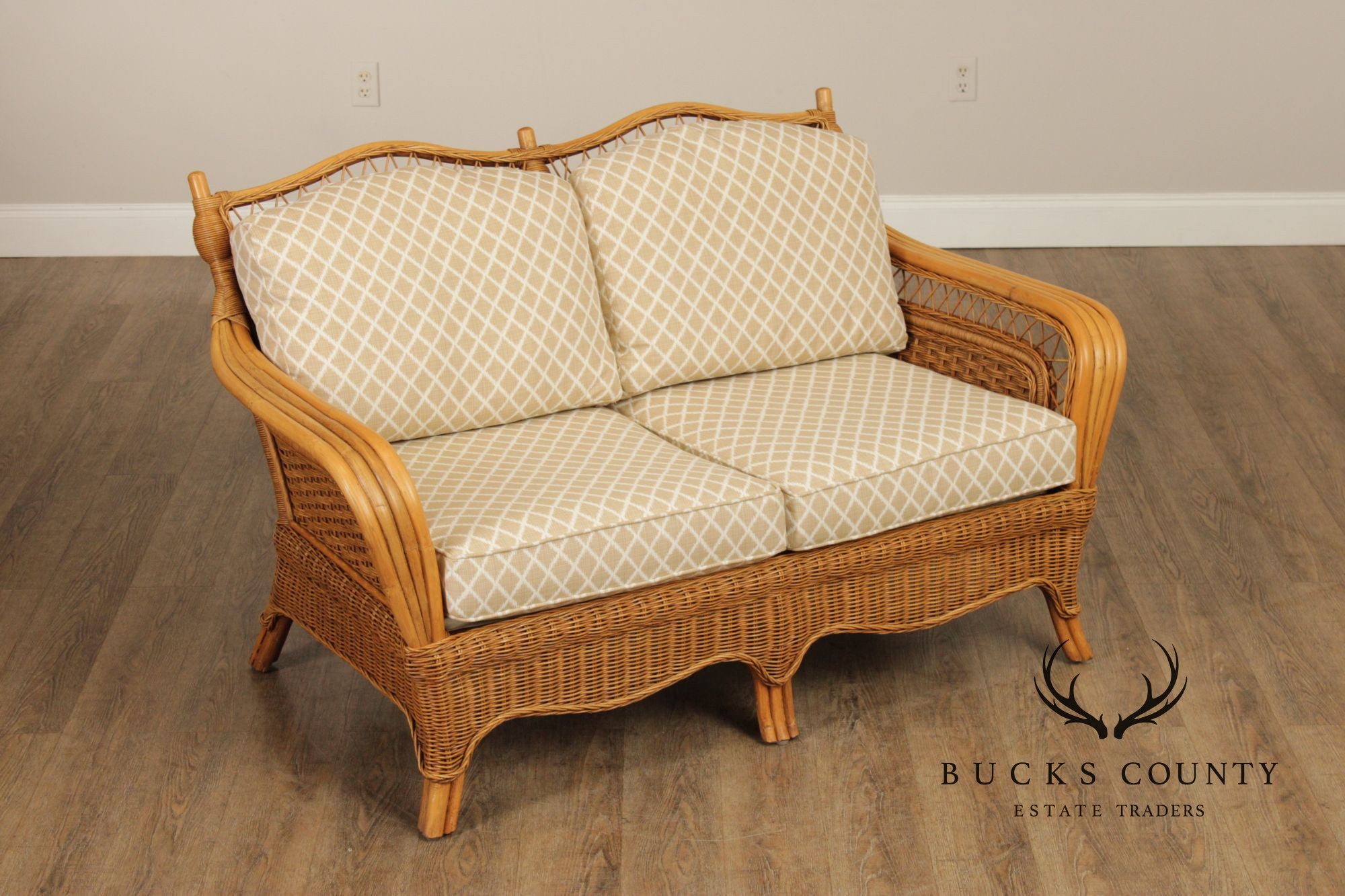 Braxton Culler Rattan and Wicker Loveseat