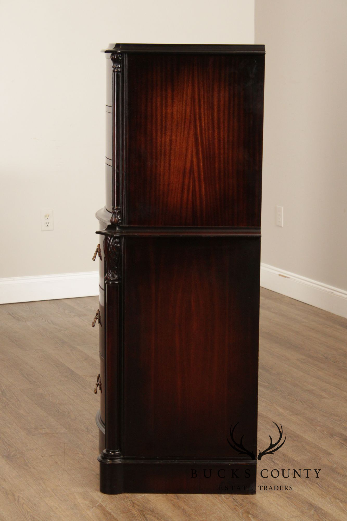 Vintage 1940s Mahogany Tall Chest