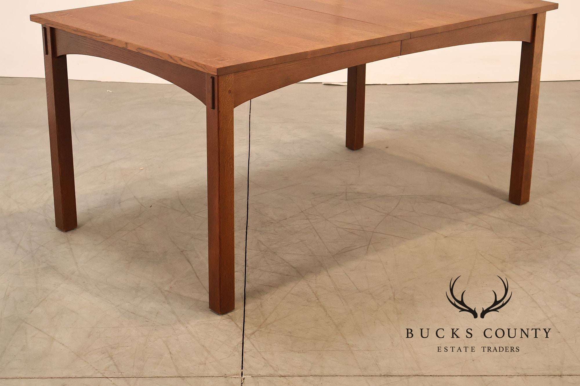 Stickley Mission Collection Harvey Ellis Inlaid Oak Extendable Dining Table