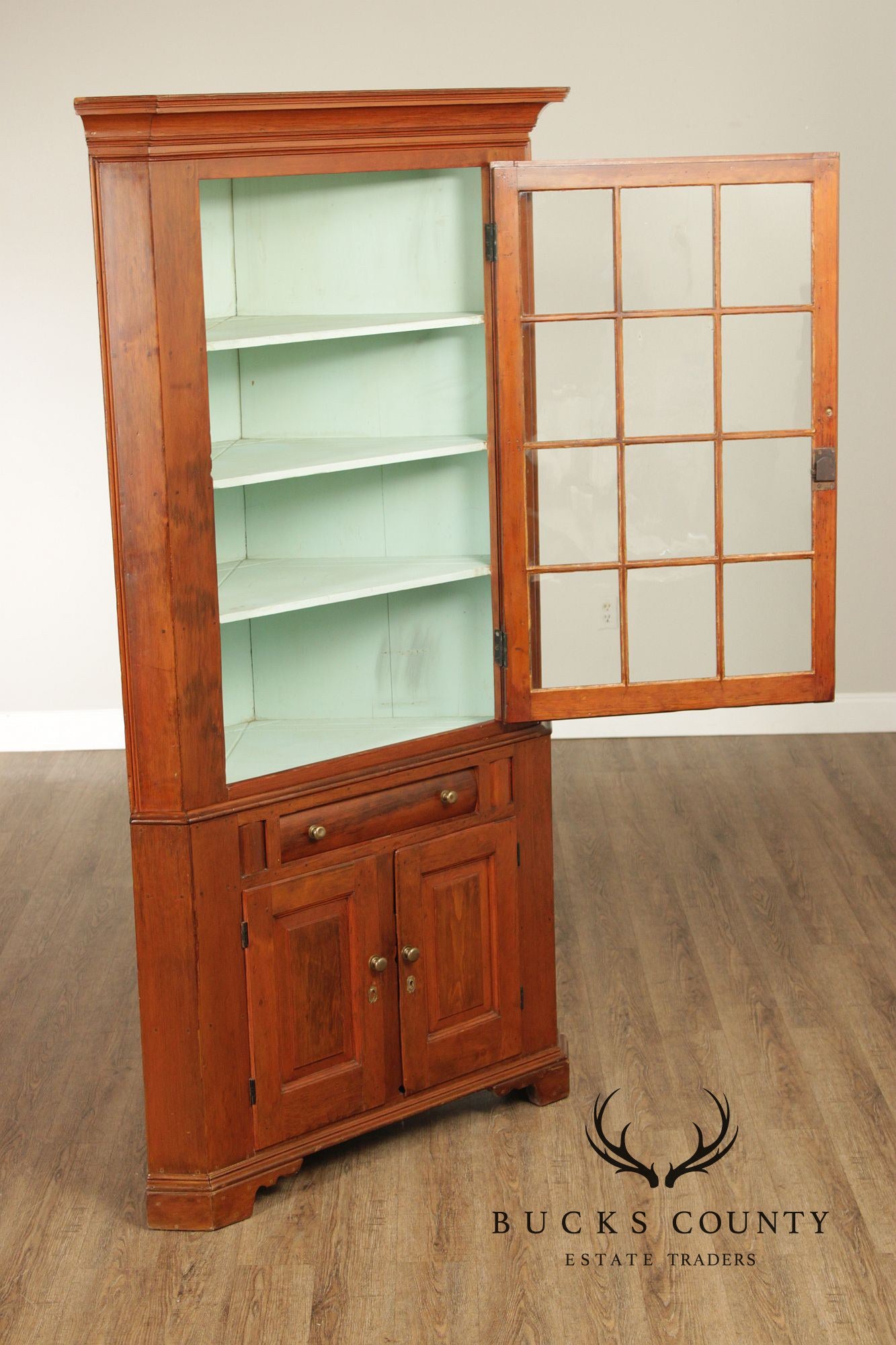 Antique Softwood Corner Cupboard