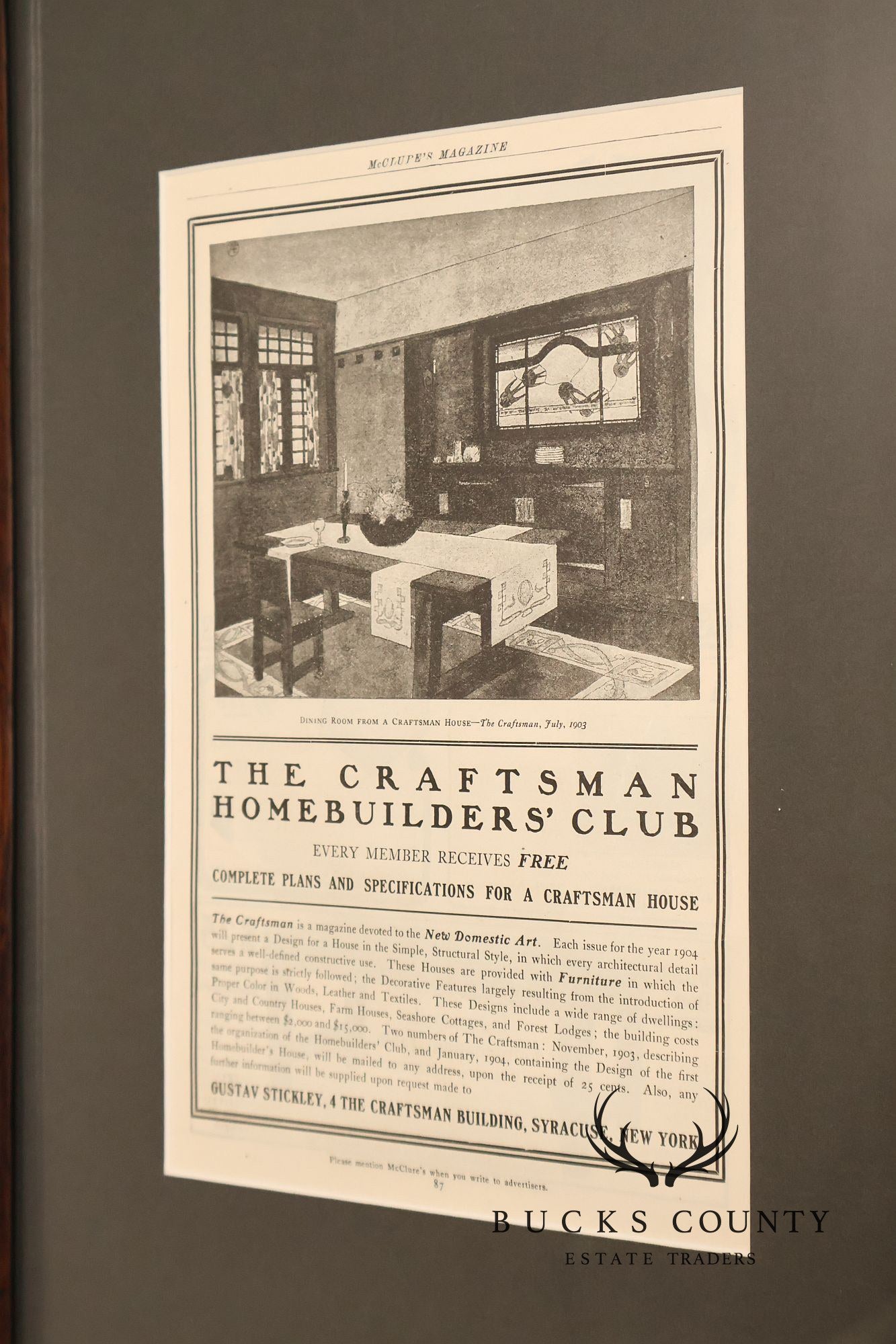 Arts And Crafts Mission Style Quarter Sawn Oak Framed Craftsman Print