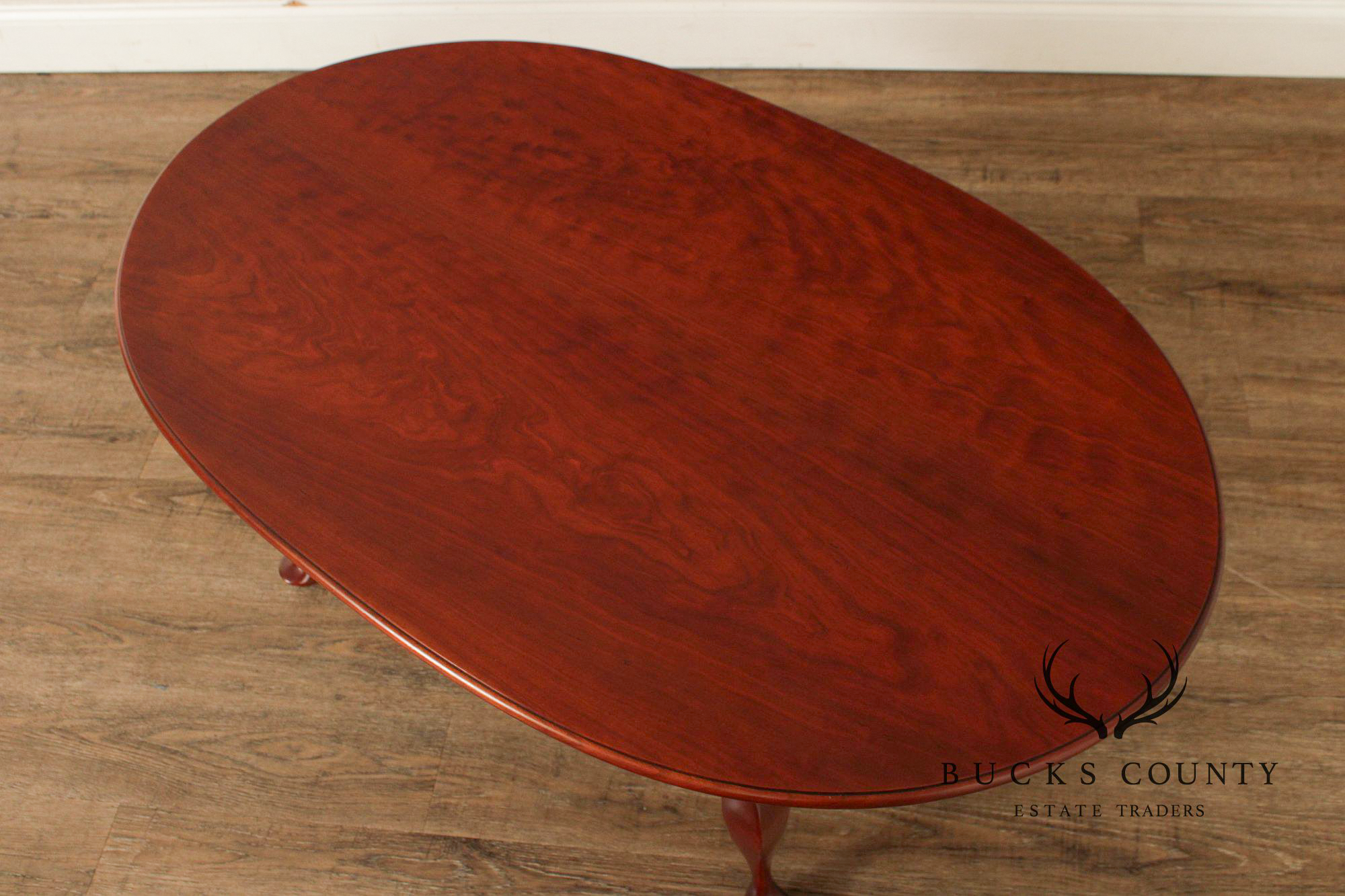 Bench Made Queen Anne Style Oval Cherry Coffee table