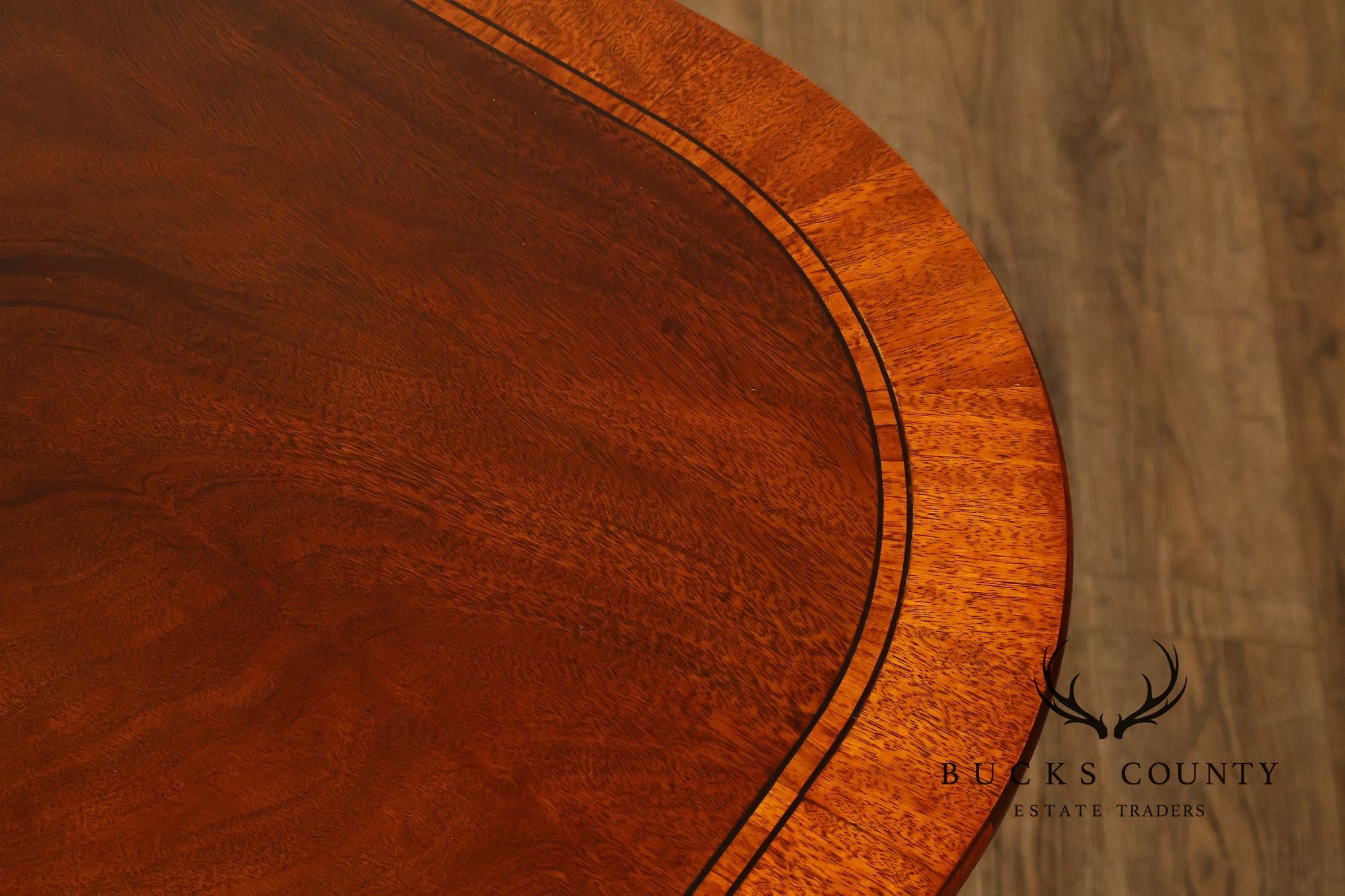 Craftique Mahogany Dining Table With Satin Wood Banding- 4 Leaves