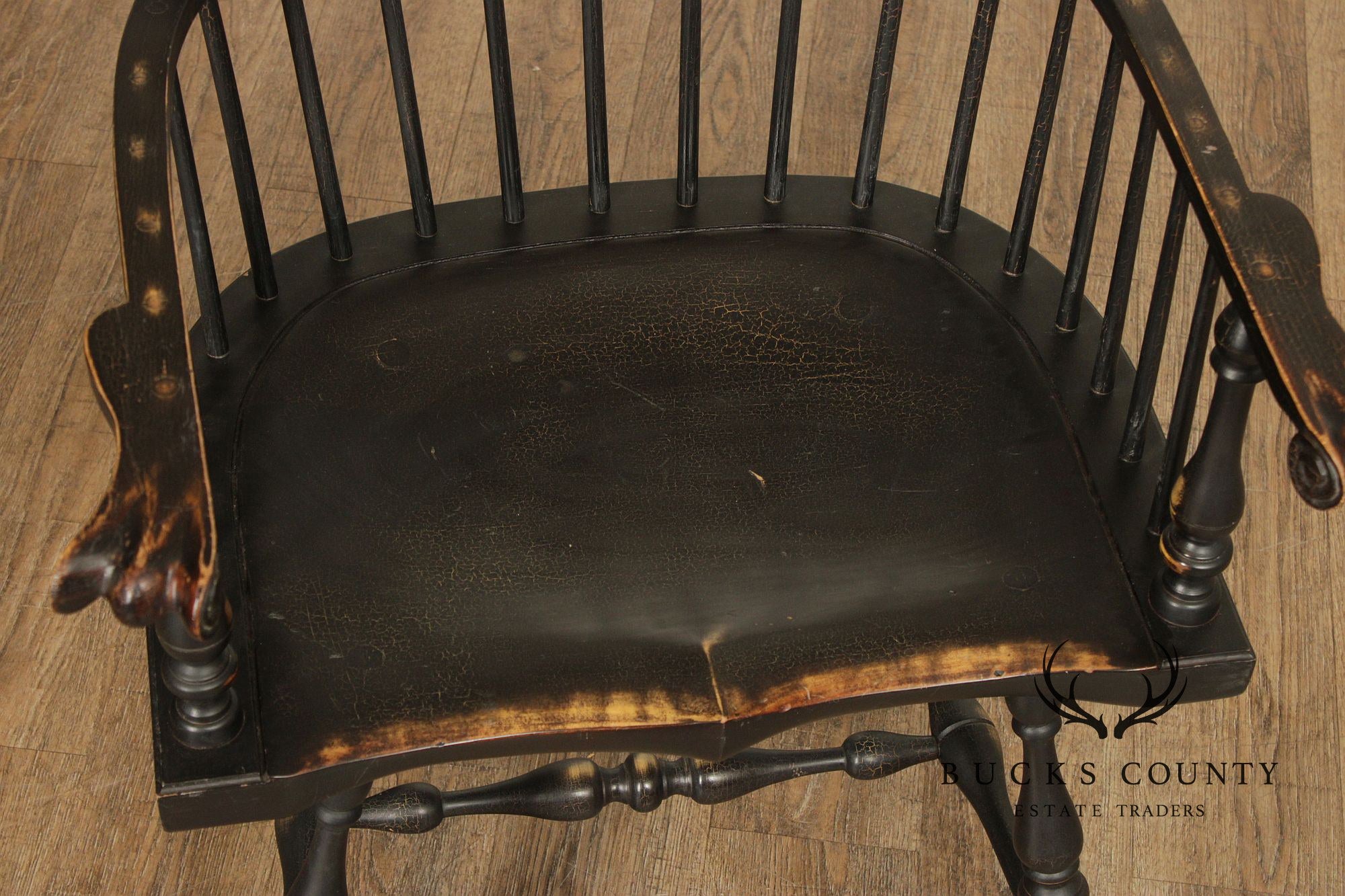 Ashlen Pair of Crackle Painted Windsor Armchairs