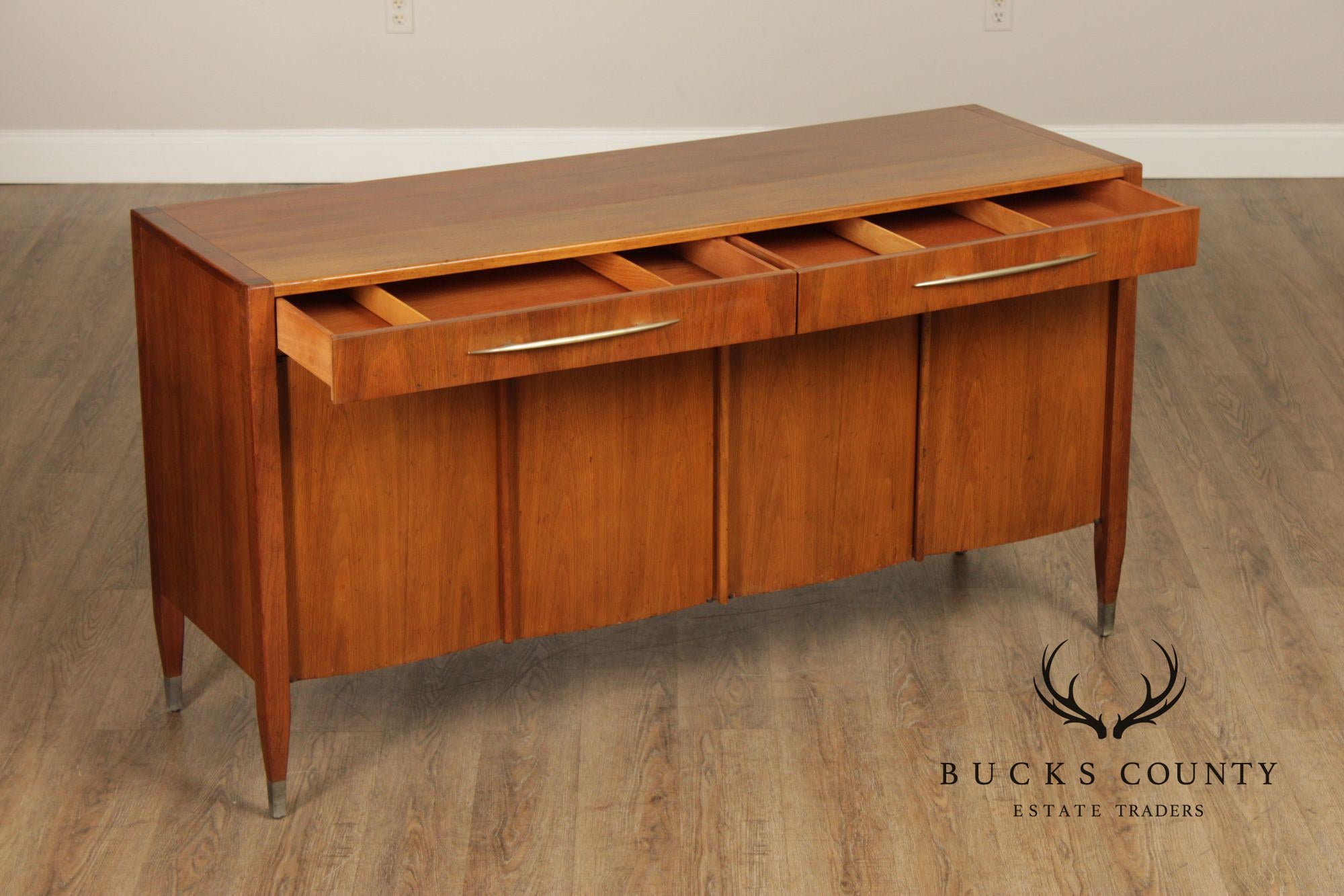 Milling Road by Baker Mid-Century Modern Walnut Credenza Sideboard