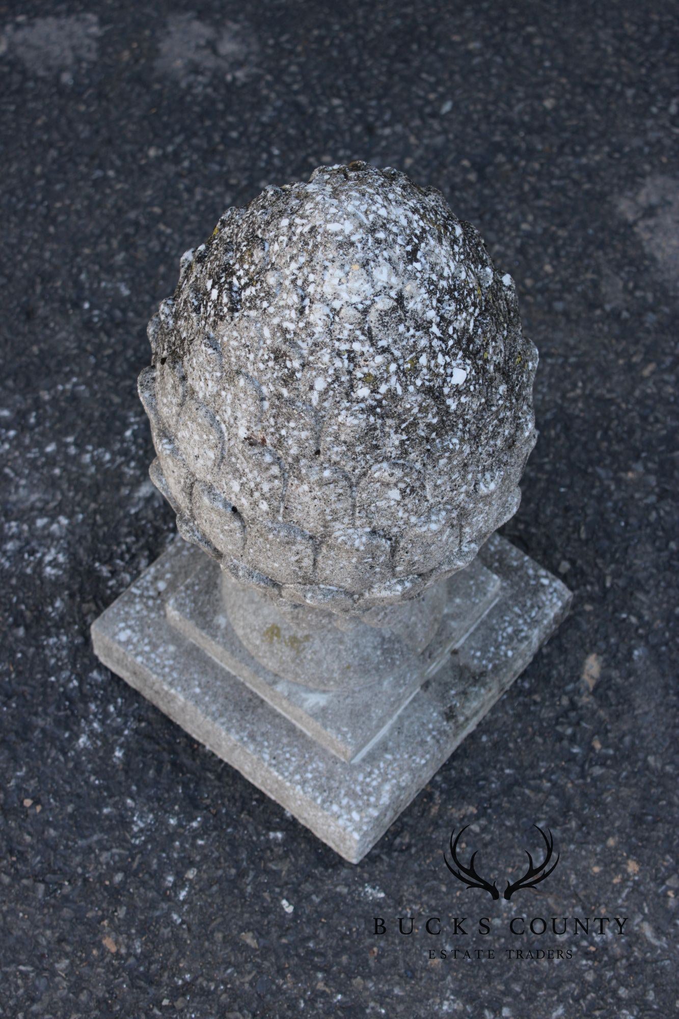 Vintage Cast Cement Artichoke Garden Ornament