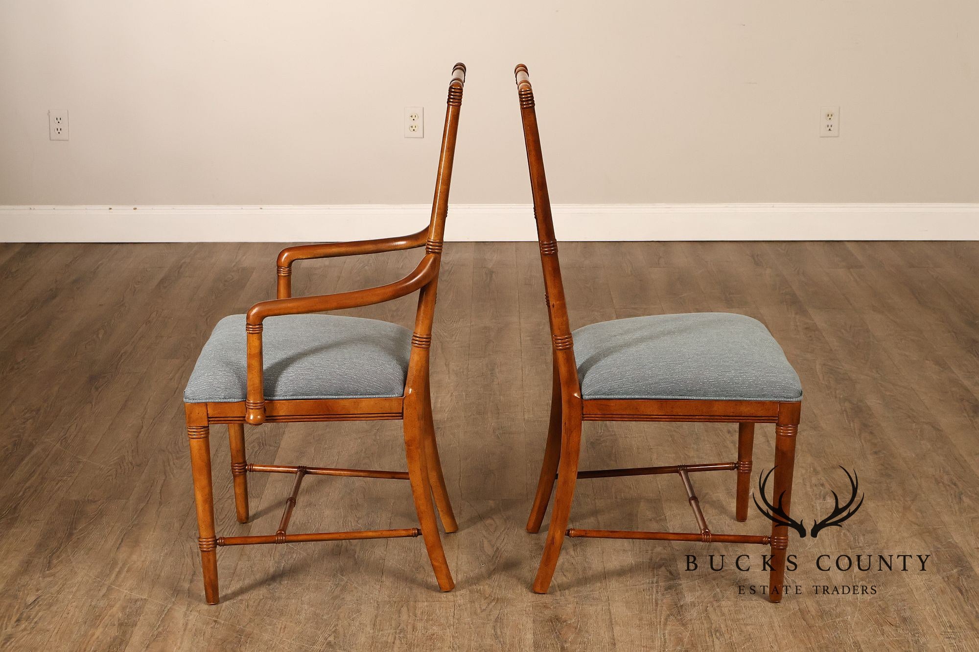 Drexel Heritage Vintage Set of Six Faux Bamboo Dining Chairs