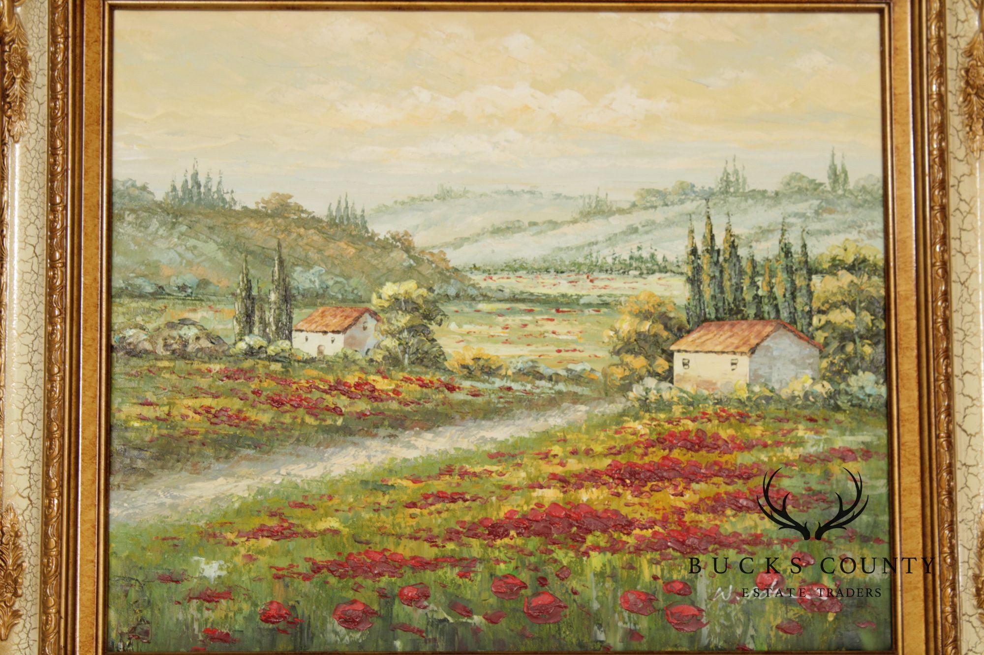 W. Adams Tuscan Landscape Painting