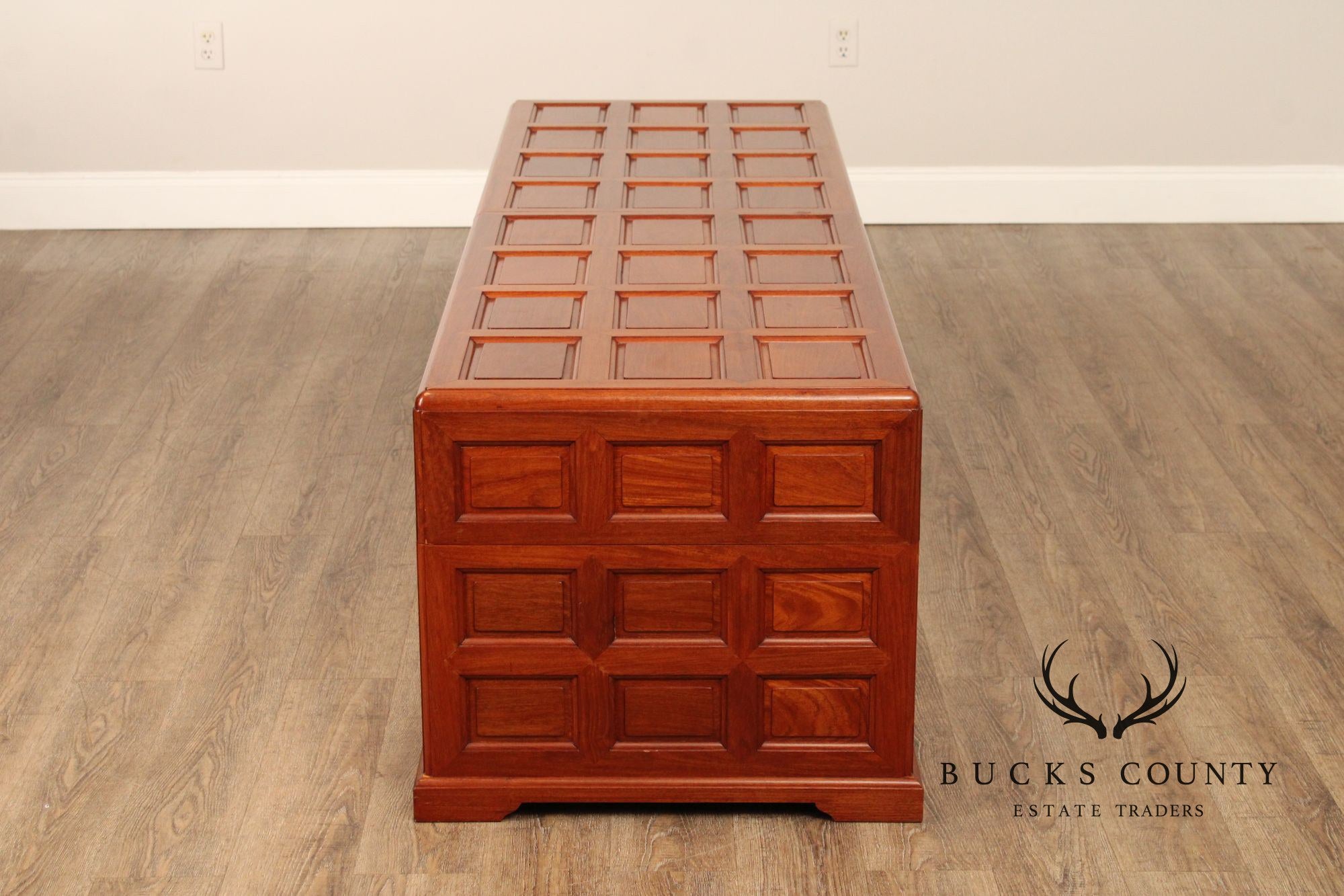 Chinese Rosewood Long Paneled Blanket Chest