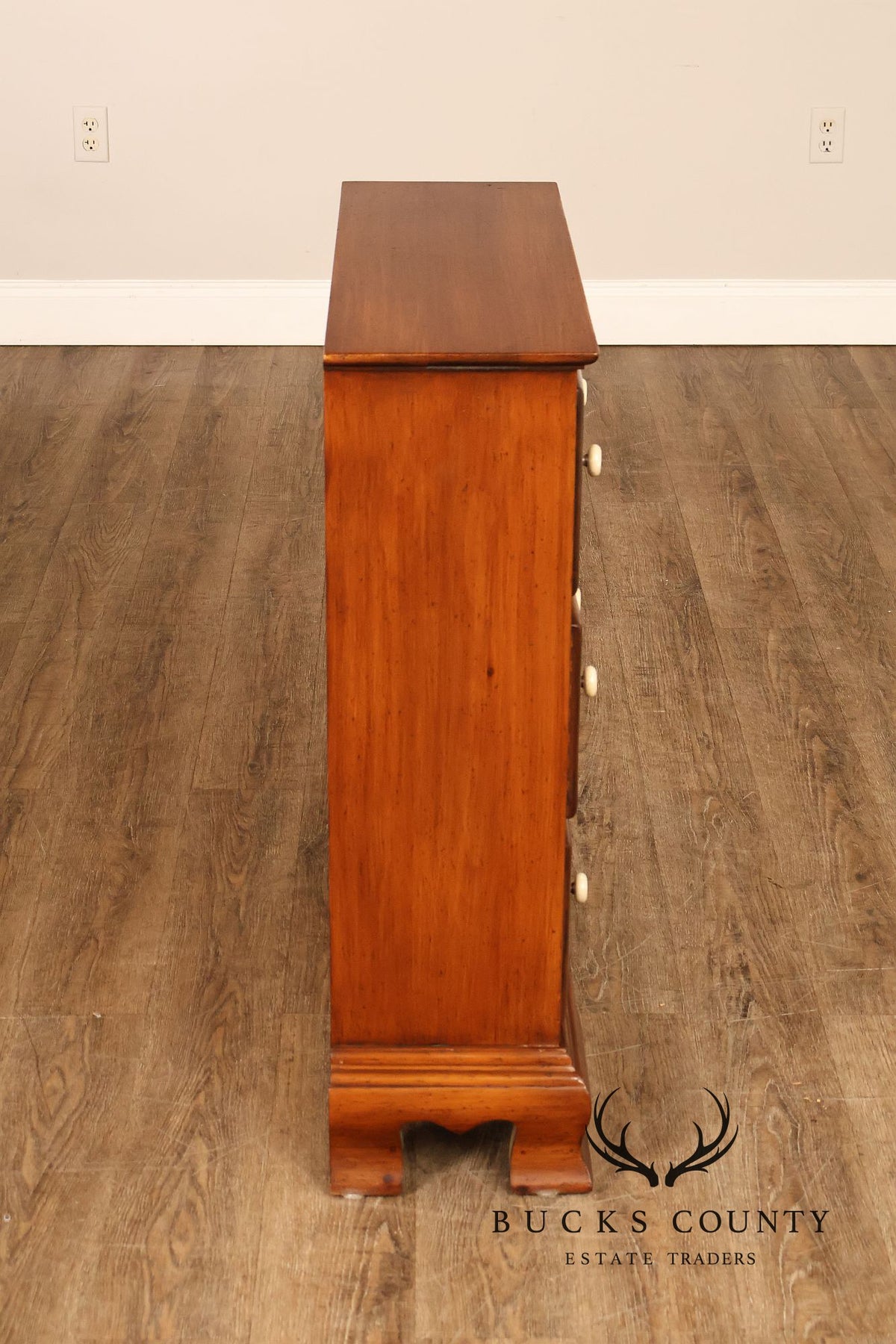 Vintage Pine Nine Drawer Apothecary Cabinet With Porcelain Knobs