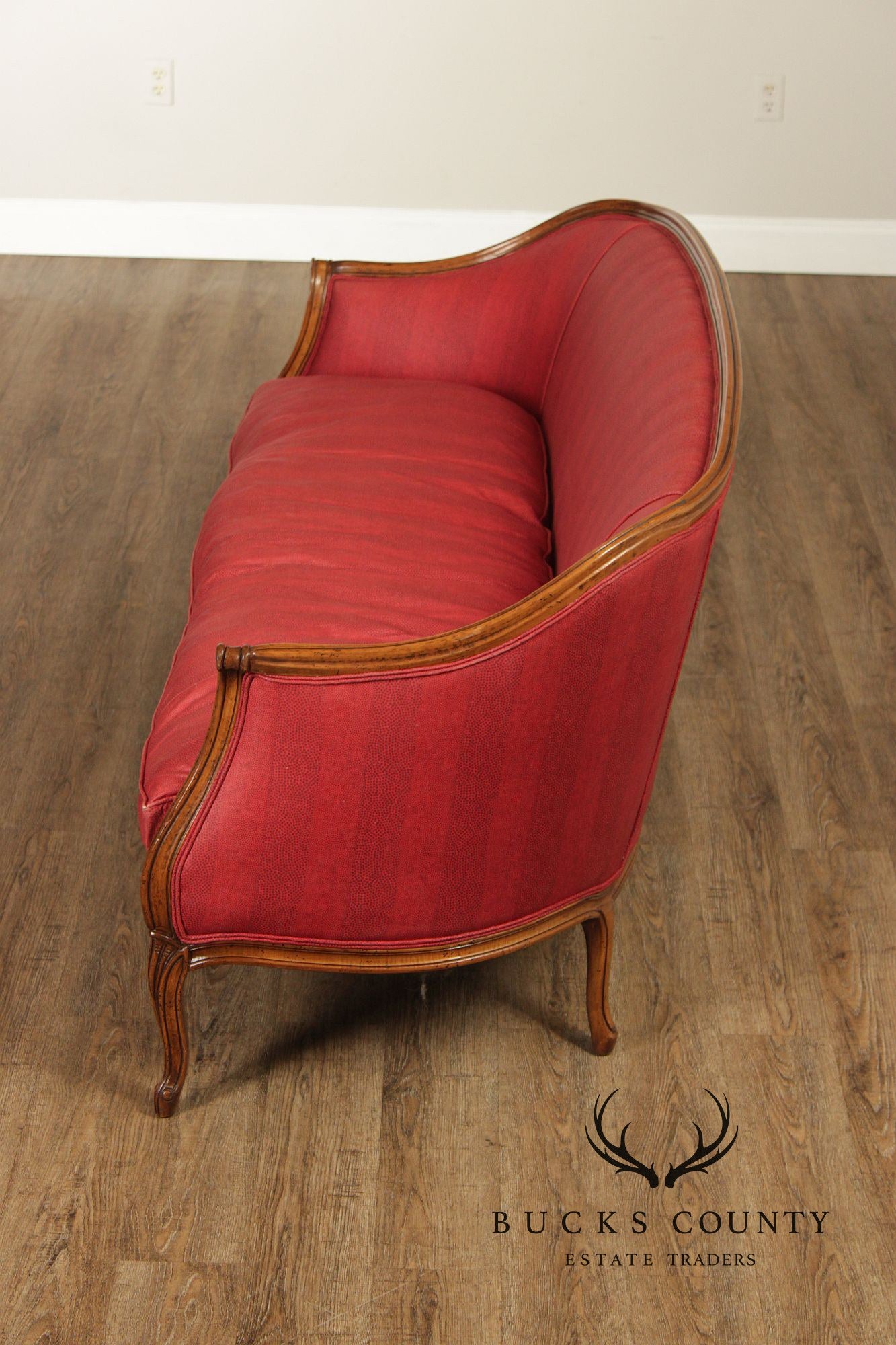 French Louis XV Style Walnut Upholstered Sofa
