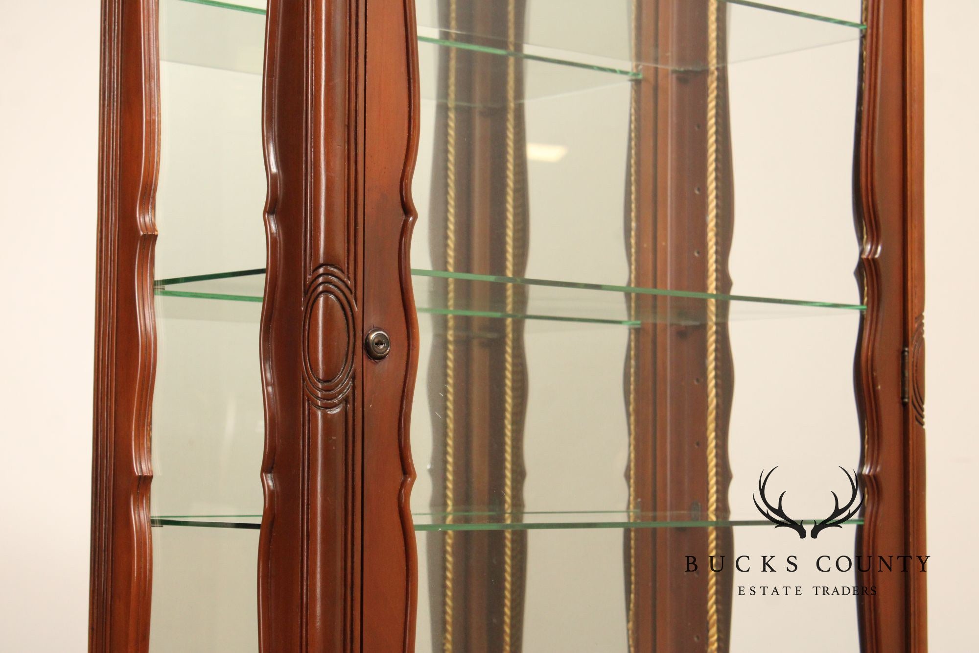 French Style Vintage Glass Curio Vitrine Cabinet