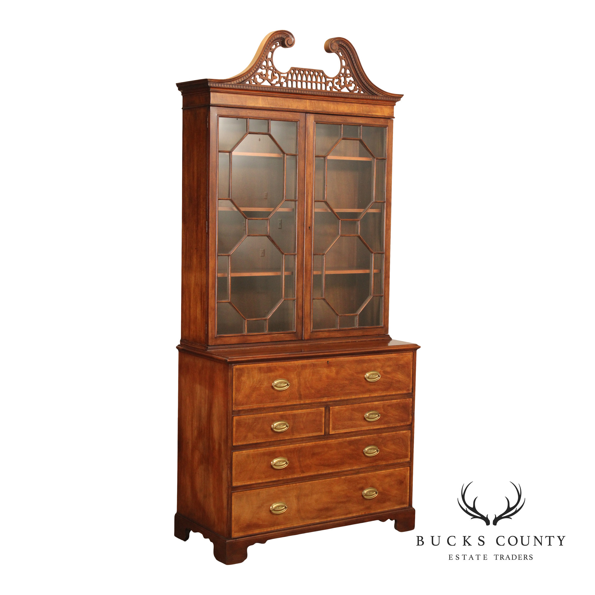 Baker Collector's Edition Vintage Mahogany Secretary Bookcase
