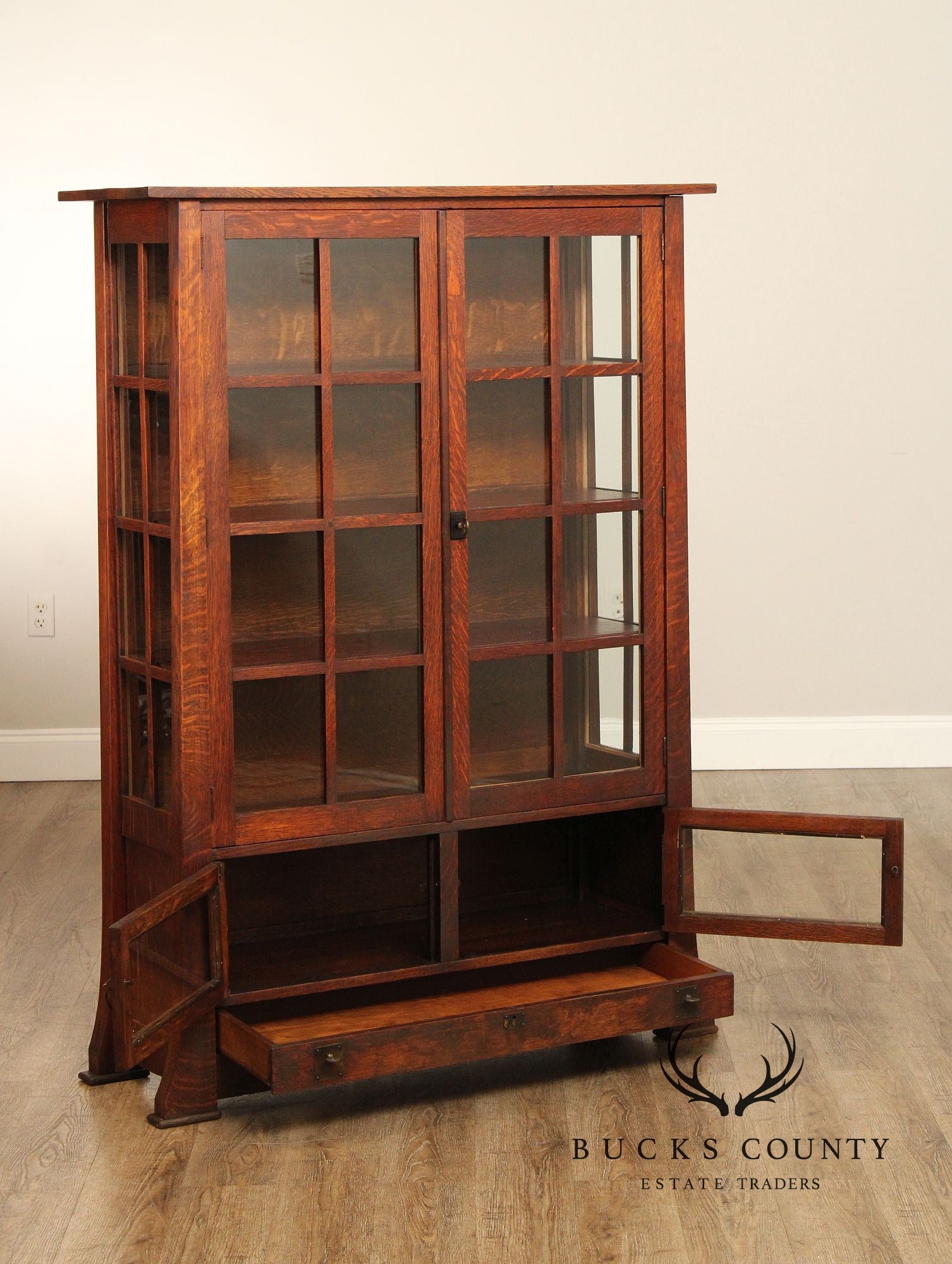 The King Furniture Co. Mission Oak China Cabinet