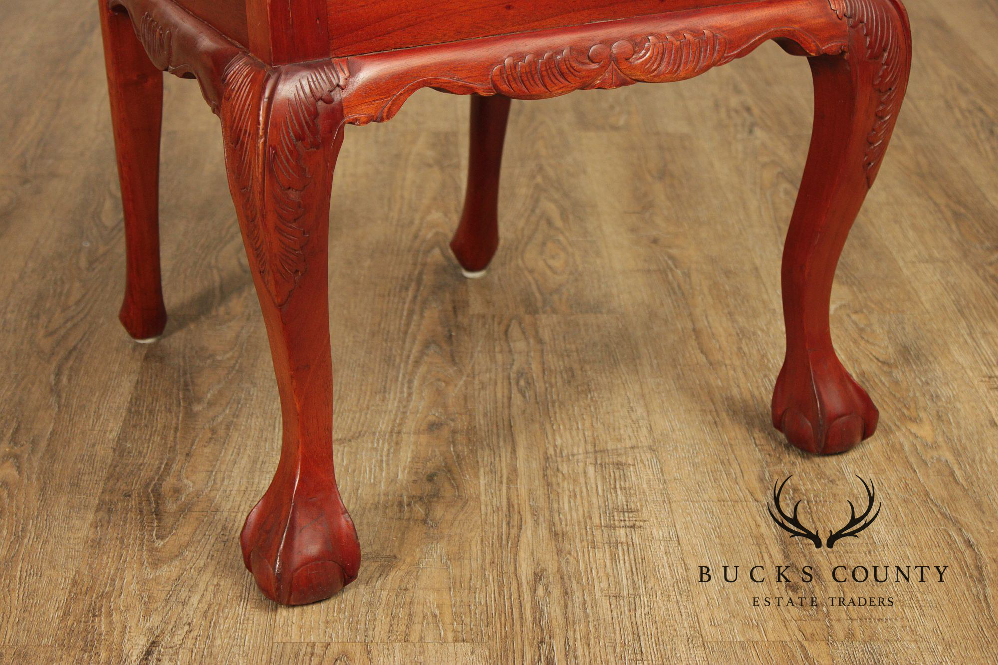 Chippendale Style Set of Four Carved Mahogany Dining Chairs