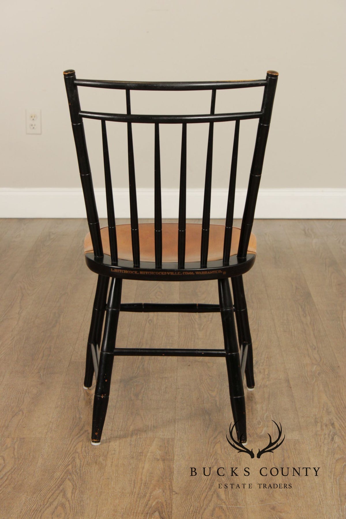 L. Hitchcock Set of Four Ebonized Birdcage Chairs