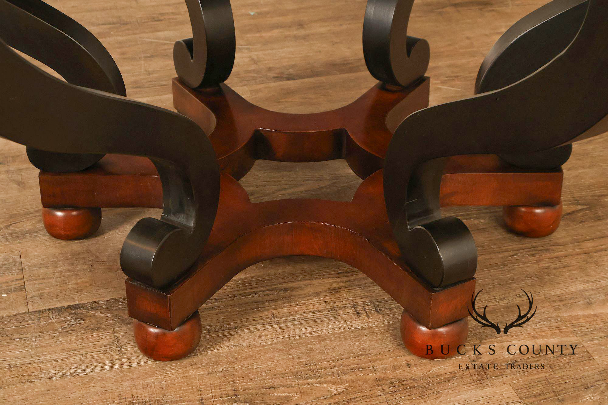 Henredon 48 Inch Round Inlaid Mahogany Center Table