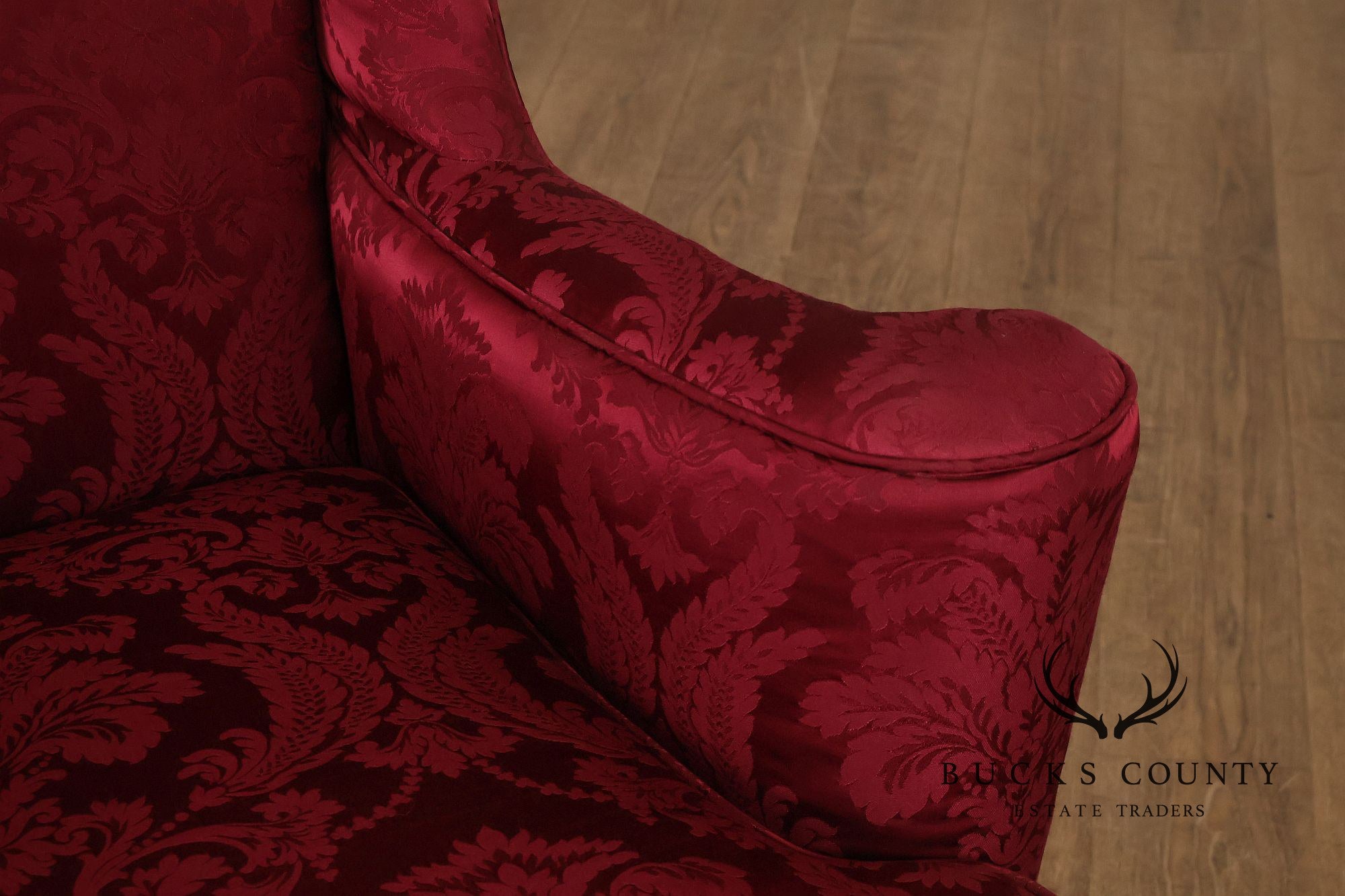Baker Stately Homes Collection Pair of Carved Wingback Armchairs