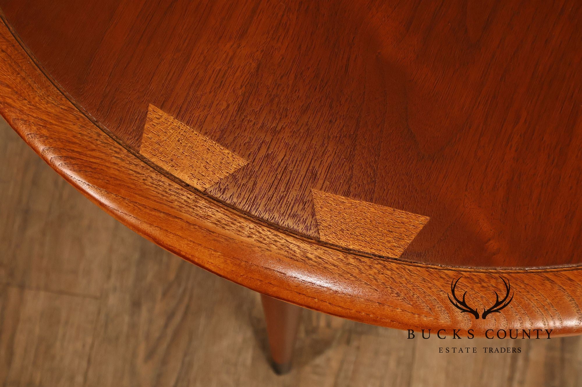 Lane Acclaim Mid Century Modern Walnut And Oak Round Two-Tier Side Table
